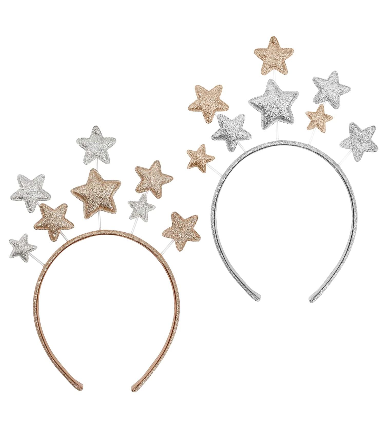 2 Pieces Five-pointed Star Headbands Shiny Star Headbands Hair Accessories Headbands Gold and Silver Headbands Headbands for Women Girls Suitable for Birthday Party Christmas - Buy Online on SooperMarket.com