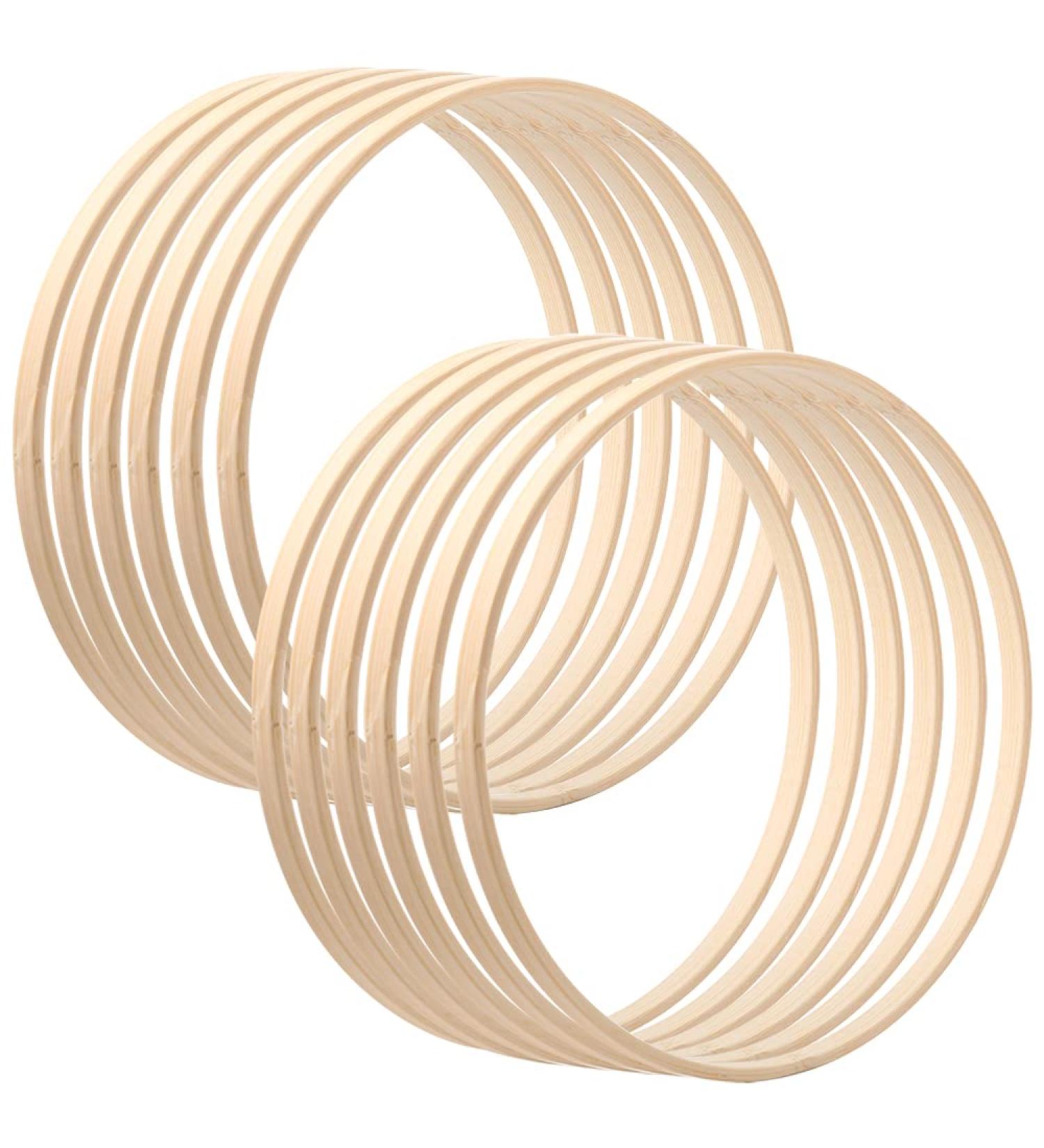 Sntieecr 12 Pack Bamboo Floral Hoop Rings for DIY Wedding Decor - 10 & 12 Inch Sizes - Ideal for Dream Catchers and Wall Hanging Crafts - Buy Online on SooperMarket.com