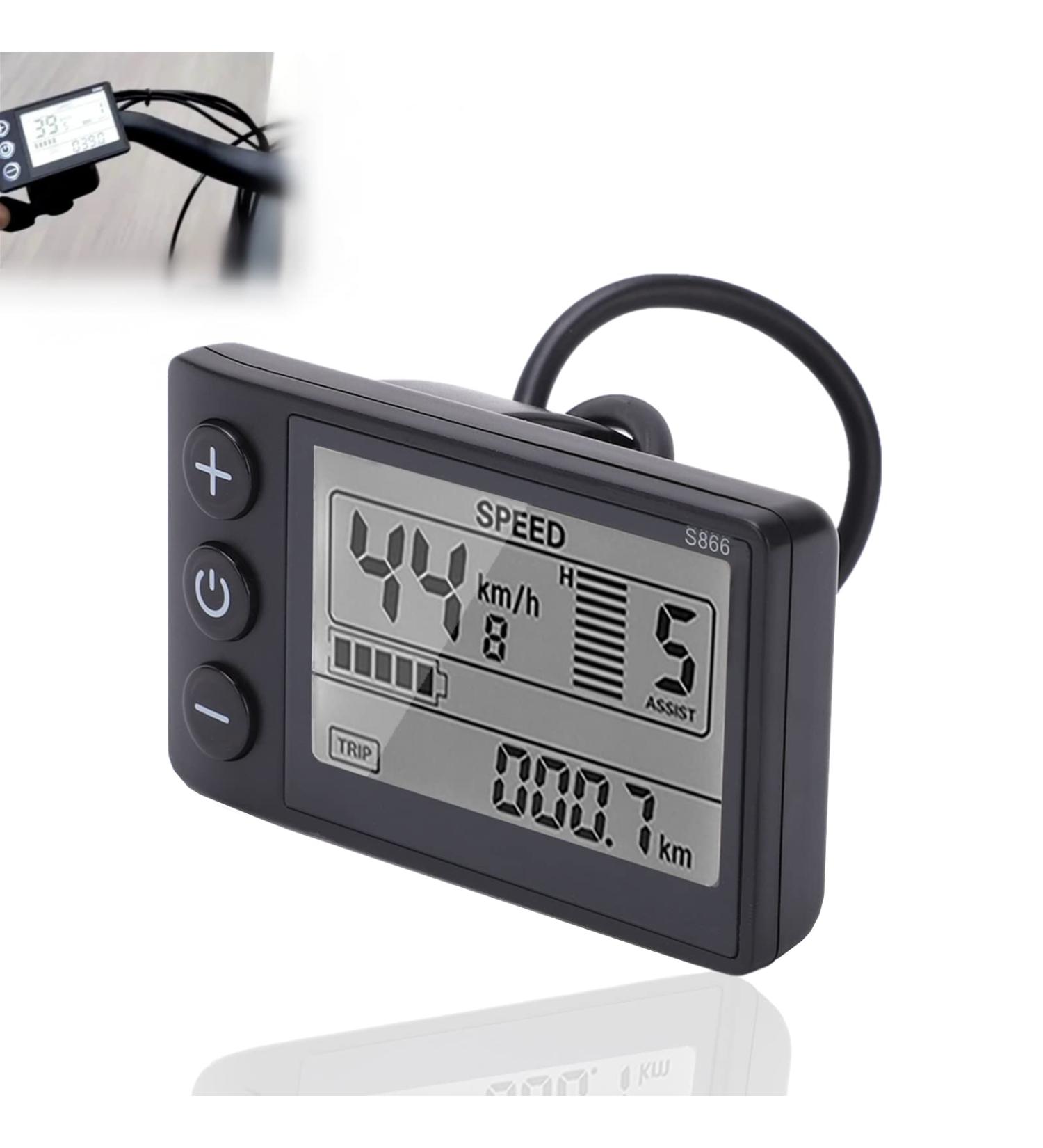 S866 Electric Bicycle LCD Display Meter - 24V 36V 48V E-Bike Control Panel with Waterproof Plug and UART Communication Protocol - Buy Online on SooperMarket.com