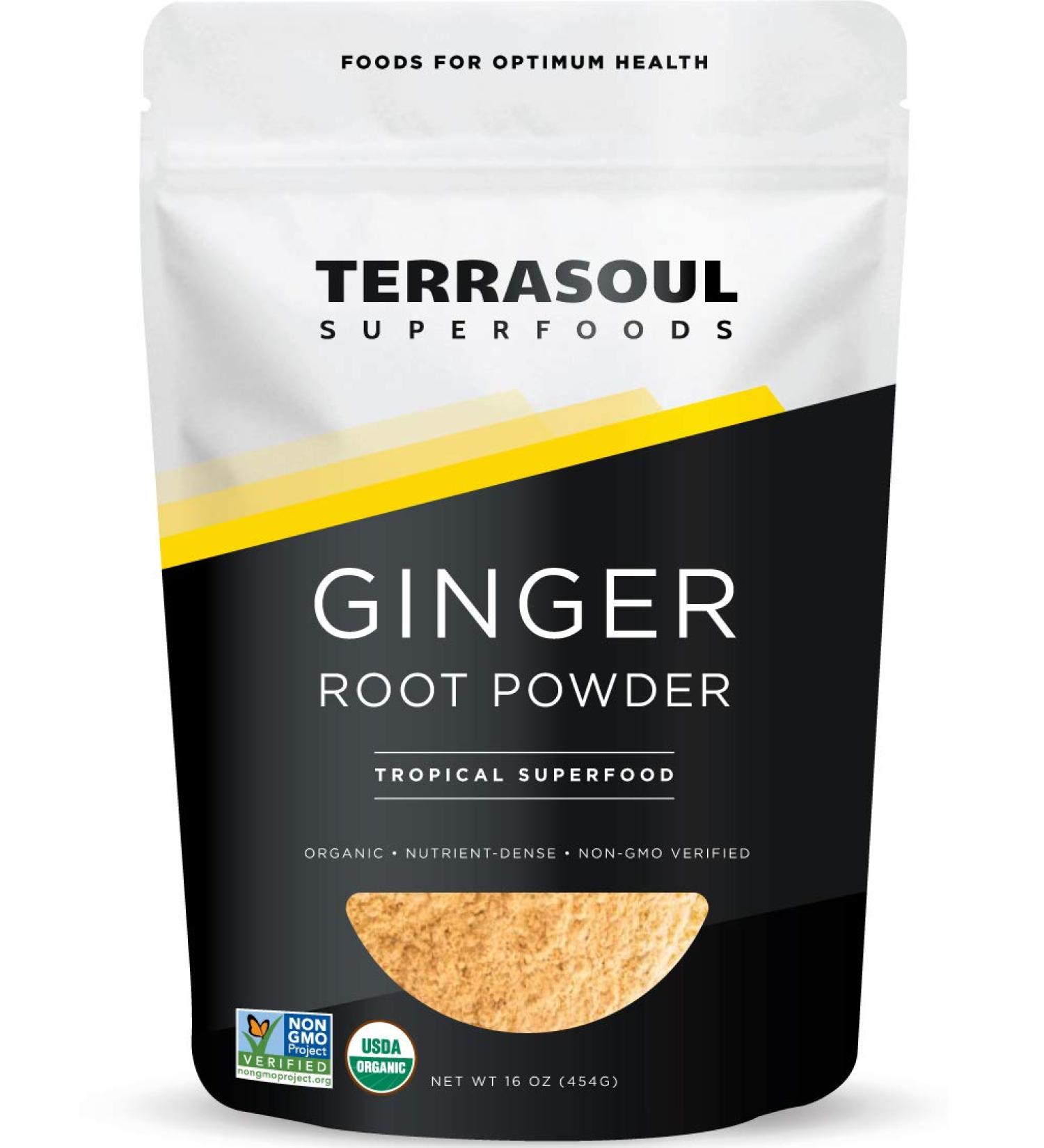 Terrasoul Superfoods Organic Ginger Powder 1 lb - Lab-Tested, Raw & Potent Spicy Flavor | Shop Now - Buy Online on SooperMarket.com