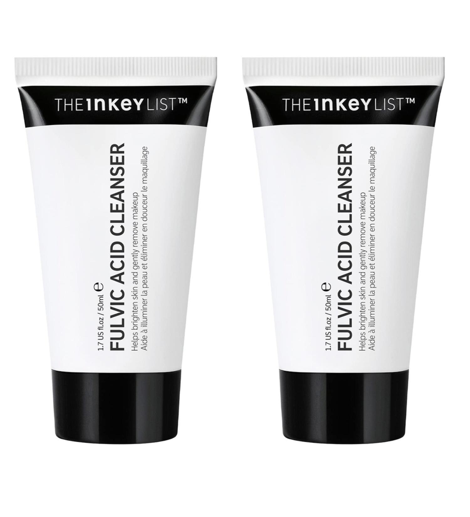 INKEY List Mini Fulvic Acid Brightening Cleanser Gel - Travel Size 2 Pack 1.69 Fl Oz | Exfoliates, Removes Makeup, Improves Skin Tone - Buy Online on SooperMarket.com