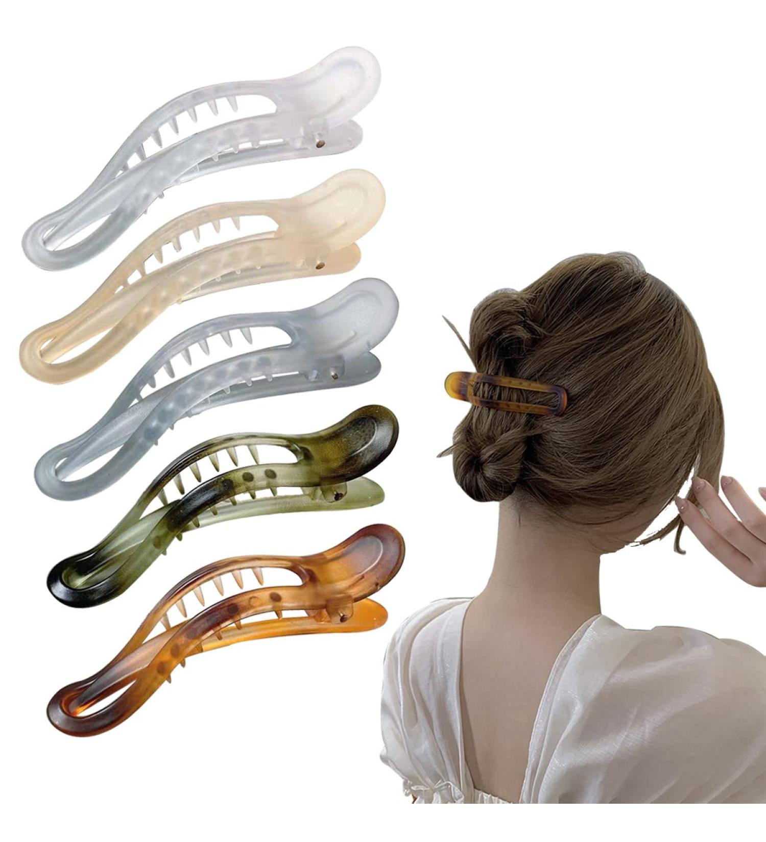 Aaiffey Alligator Hair Clips - 5 Pcs Matte Premium Strong Non-Slip Professional Styling Clips for Women - Ideal for Any Hairstyle - Buy Online on SooperMarket.com