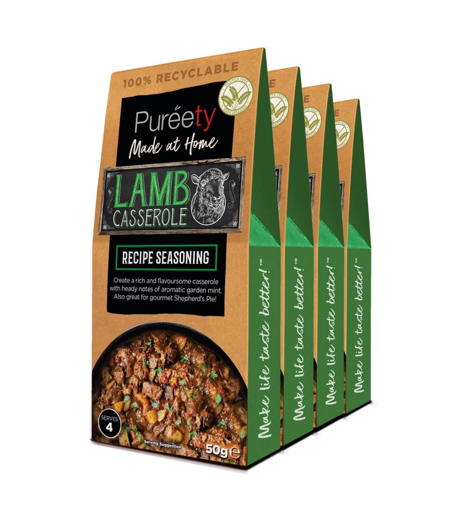 Pureety GLUTEN FREE Lamb Casserole Recipe Seasoning x 4 packs