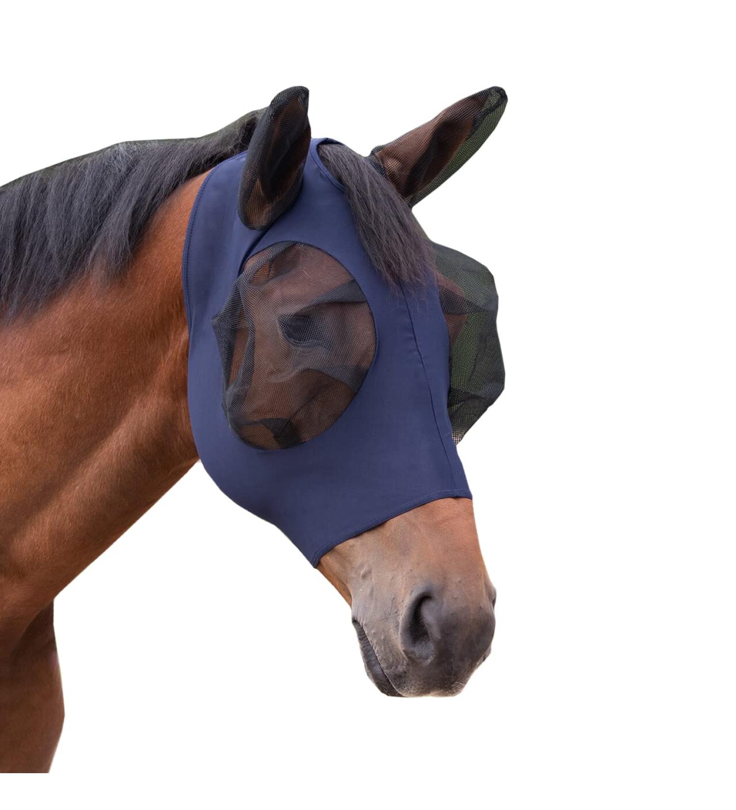 QHP Fly Mask Super Bug - Full Size Navy | Premium Protection for Horses - Buy Online on SooperMarket.com
