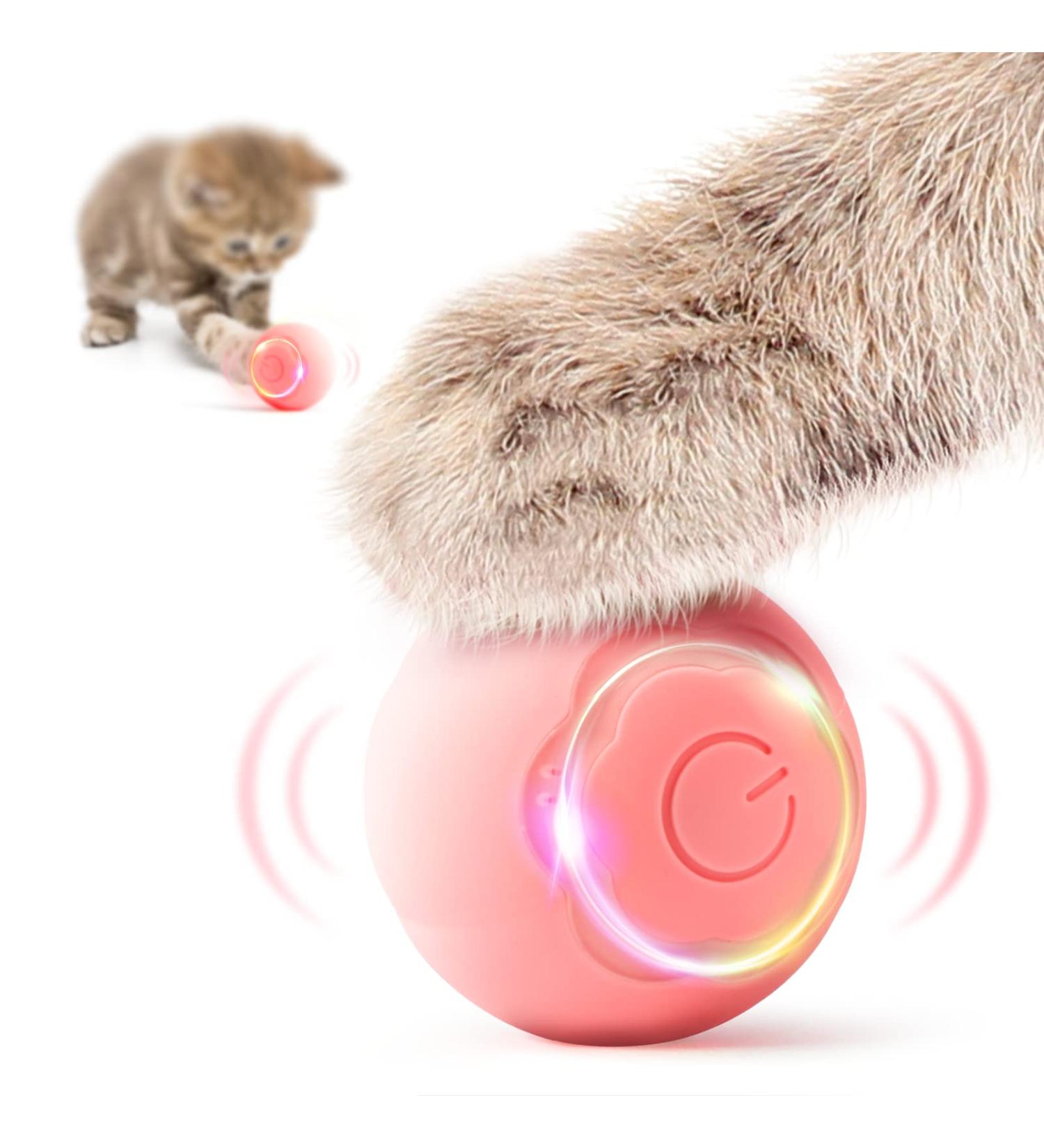 Baytion Interactive Cat Toy Ball with LED Light - USB Rechargeable (Pink) - Buy Online on SooperMarket.com
