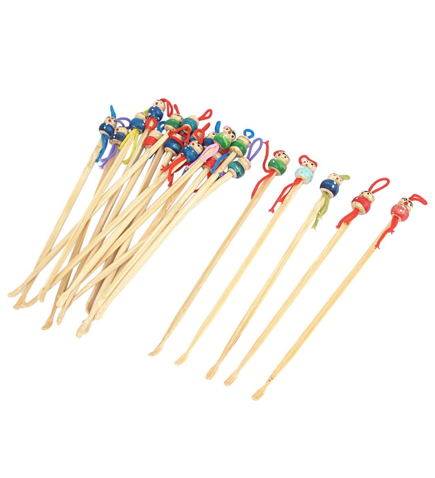 Bamboo Japanese Doll Ear Wax Pick Spoons | 20pcs Earwax Remover Earpick | Model 427 456 934 f1d 7a3 - Buy Online on SooperMarket.com