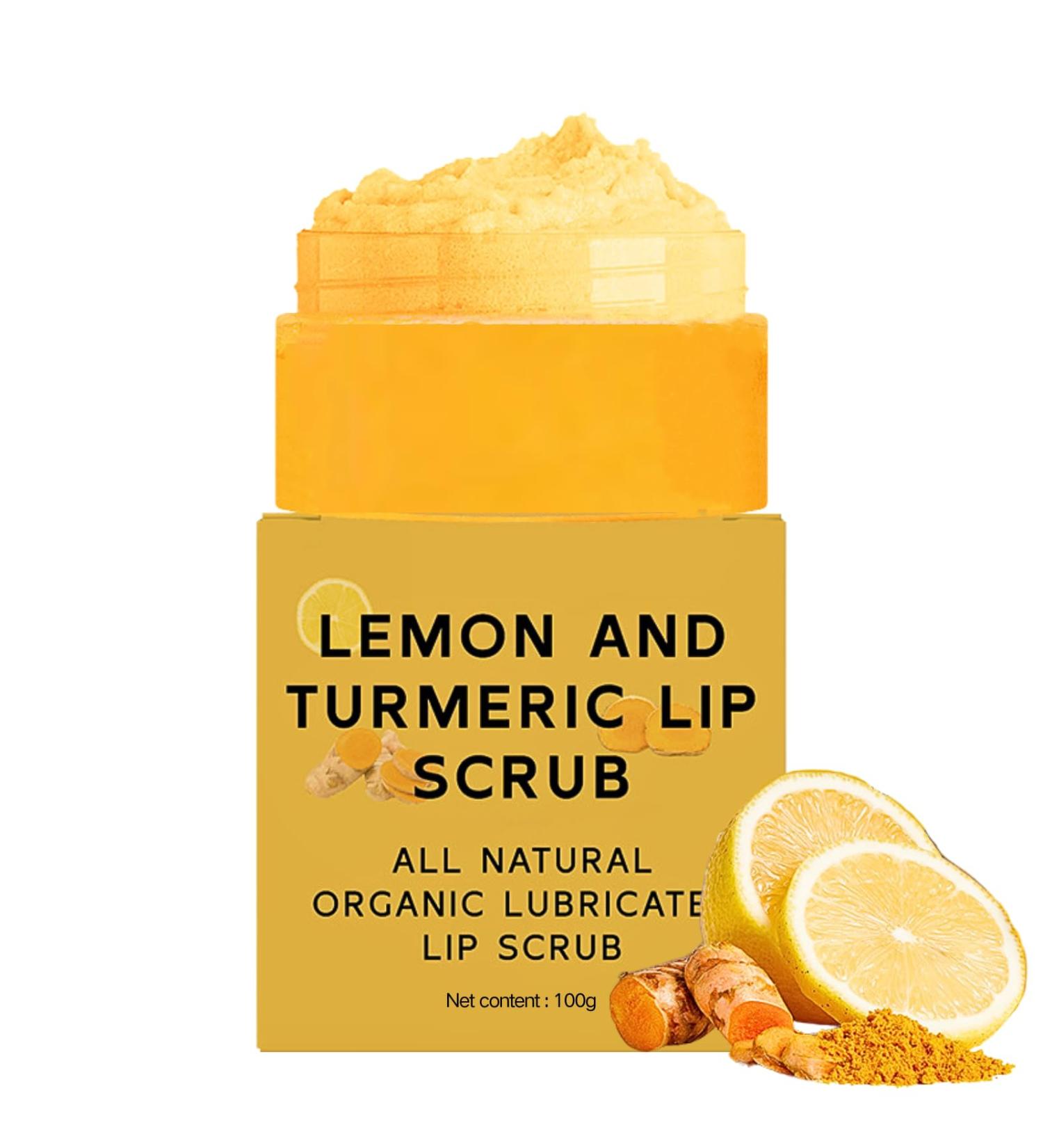 Turmeric Lip Scrub Exfoliator Vitamin C Lip Scrub Natural Lip Exfoliator Lip Care to Remove Dead Skin Lip Lightening for Dark Lips Lip Exfoliator Scrub Softening Diminishes Lip Lines 100g - Buy Online on SooperMarket.com