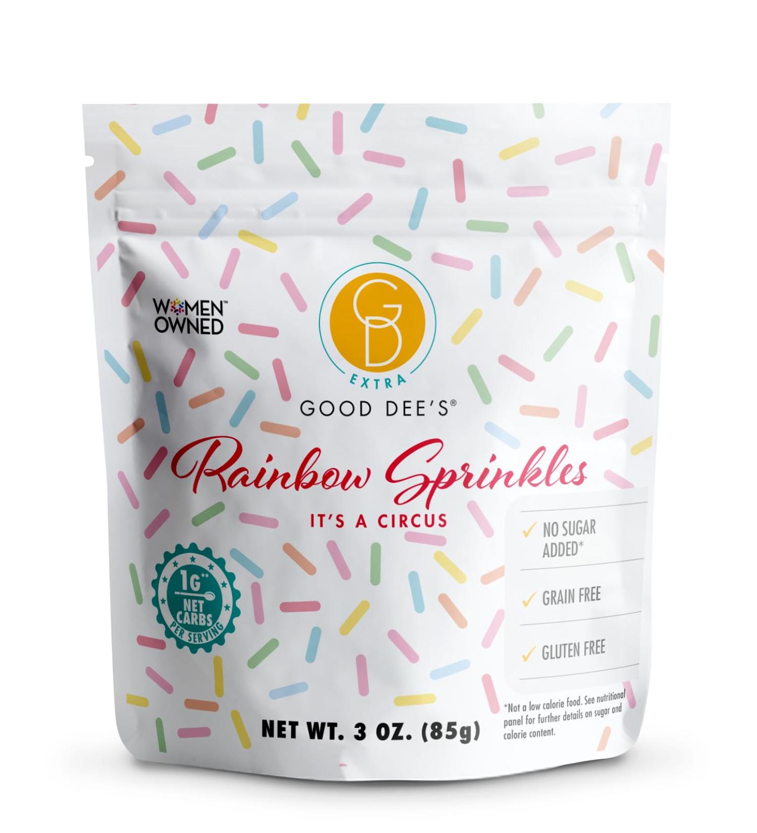 Good Dee's Sugar Free Sprinkles | Low Carb Rainbow Sprinkles | Keto Sprinkles with All Natural Coloring | | Diabetic Dye-Free Dairy-Free & Gluten-Free | (1g Net Carbs Per Serving) - Buy Online on SooperMarket.com