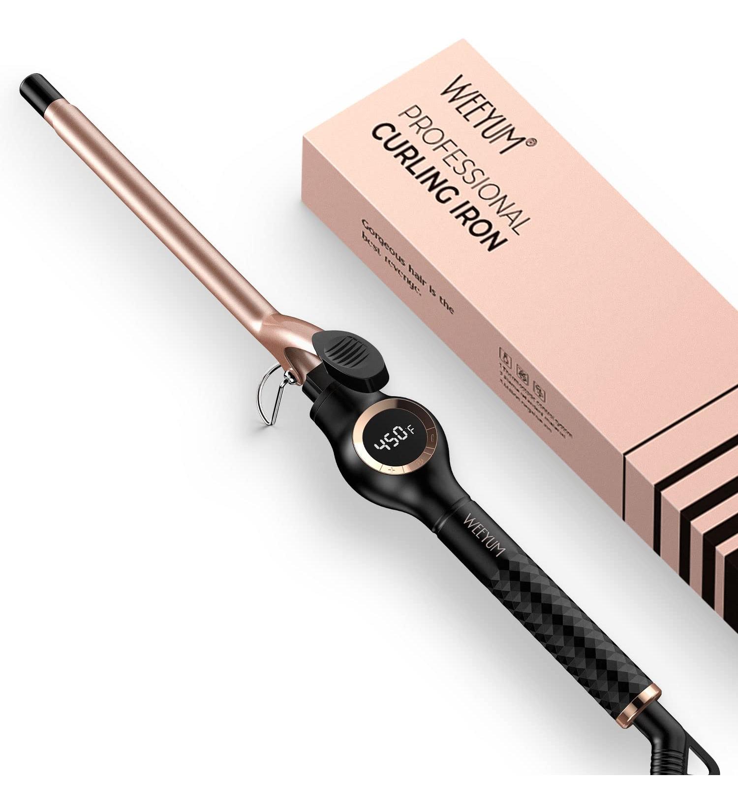 Mini 1/2 Inch Ceramic Curling Iron for Short Hair | Dual Voltage Tiny Hair Wand - Buy Online on SooperMarket.com