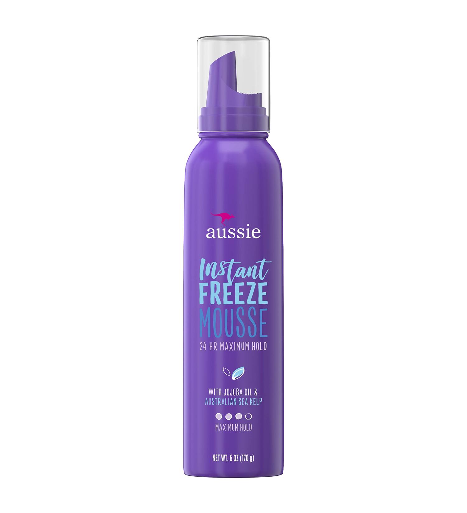 Aussie Instant Freeze Sculpting Mousse 24 Hour Maximum Hold 6 oz ( Pack of 1) Clean Scent 6 Ounce (Pack of 1)