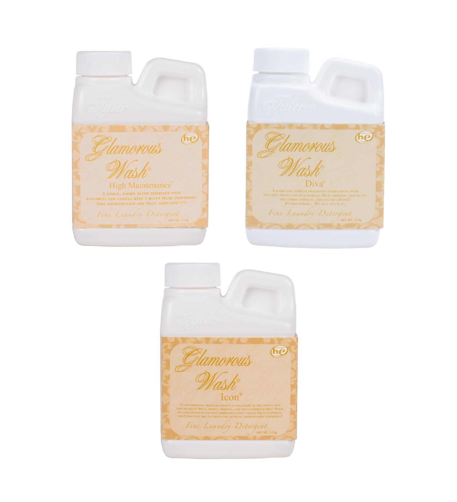 Elanze Designs Tyler Candle Glamorous Wash - Luxurious 4oz Liquid Laundry Detergent Set (High Maintenance Diva Icon) - Premium Scented Laundry Care for International Shipping - Buy Online on SooperMarket.com