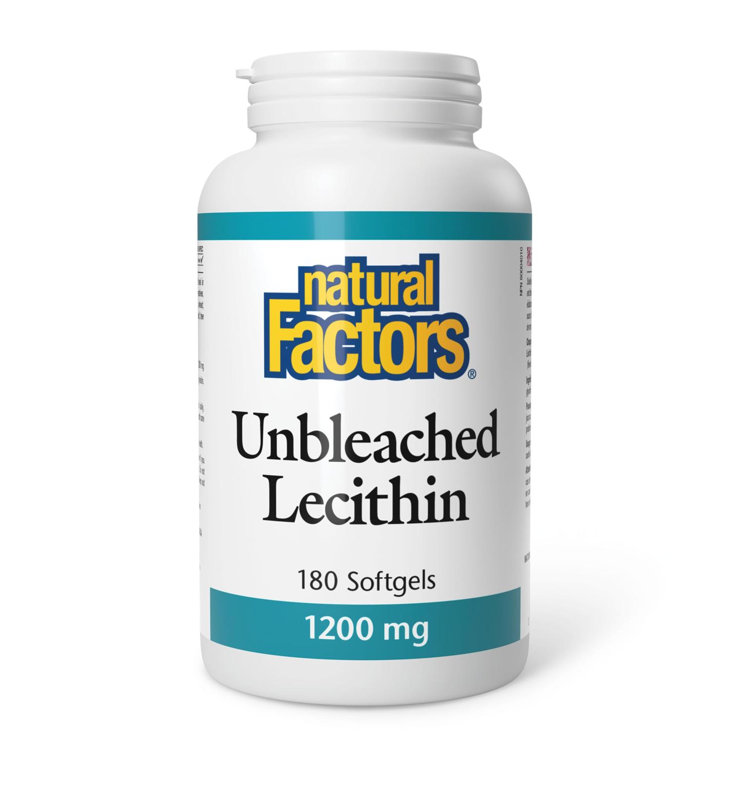 Lecithin 1200mg-Unbleached (180Capsules) Brand: Natural Factors - Buy Online on SooperMarket.com