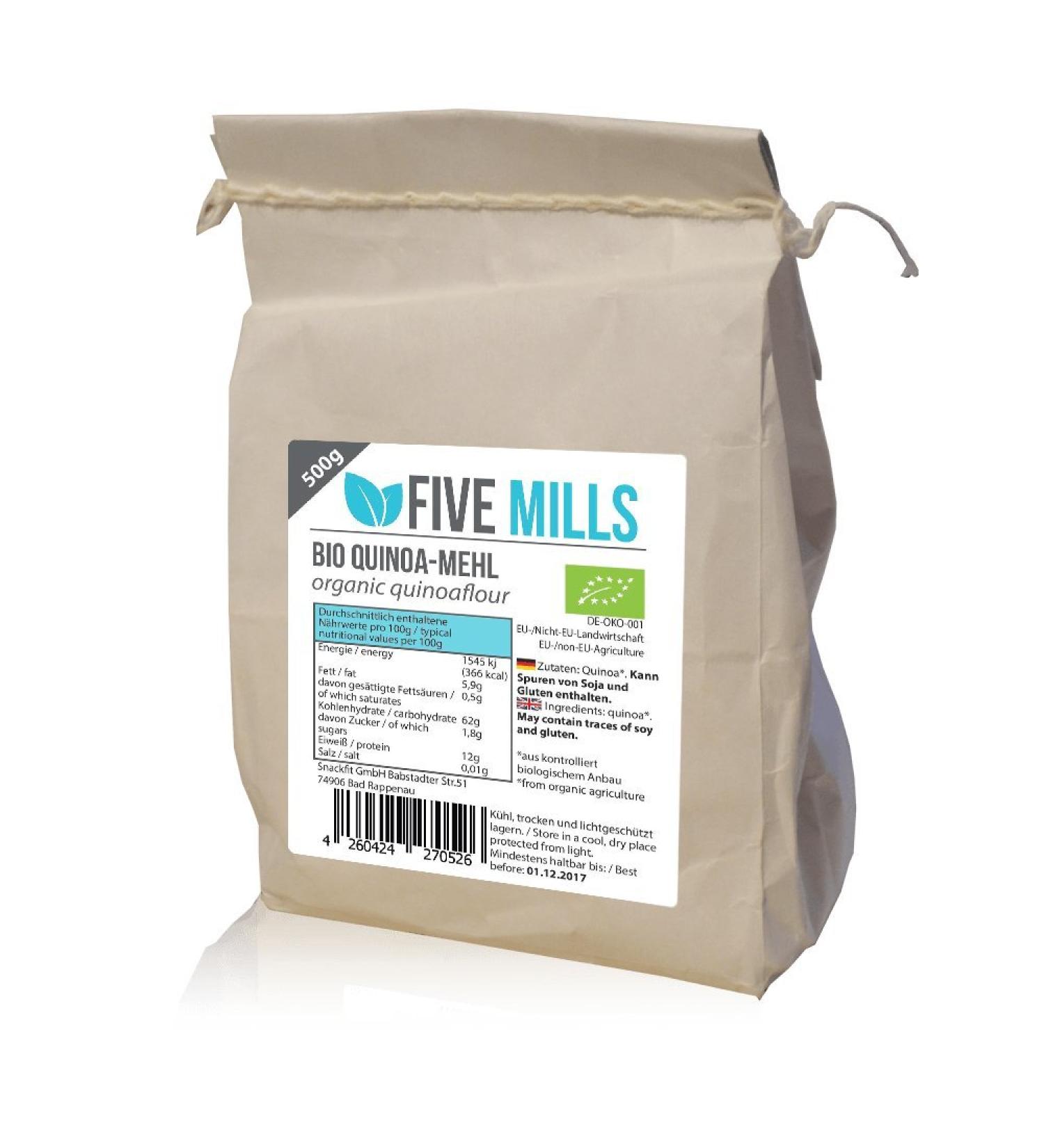 ORGANIC quinoa flour 1x500g made from 100% vegan quinoa perfect for replacing wheat flour contains all essential amino acids perfect for a balanced diet naturally gluten-free