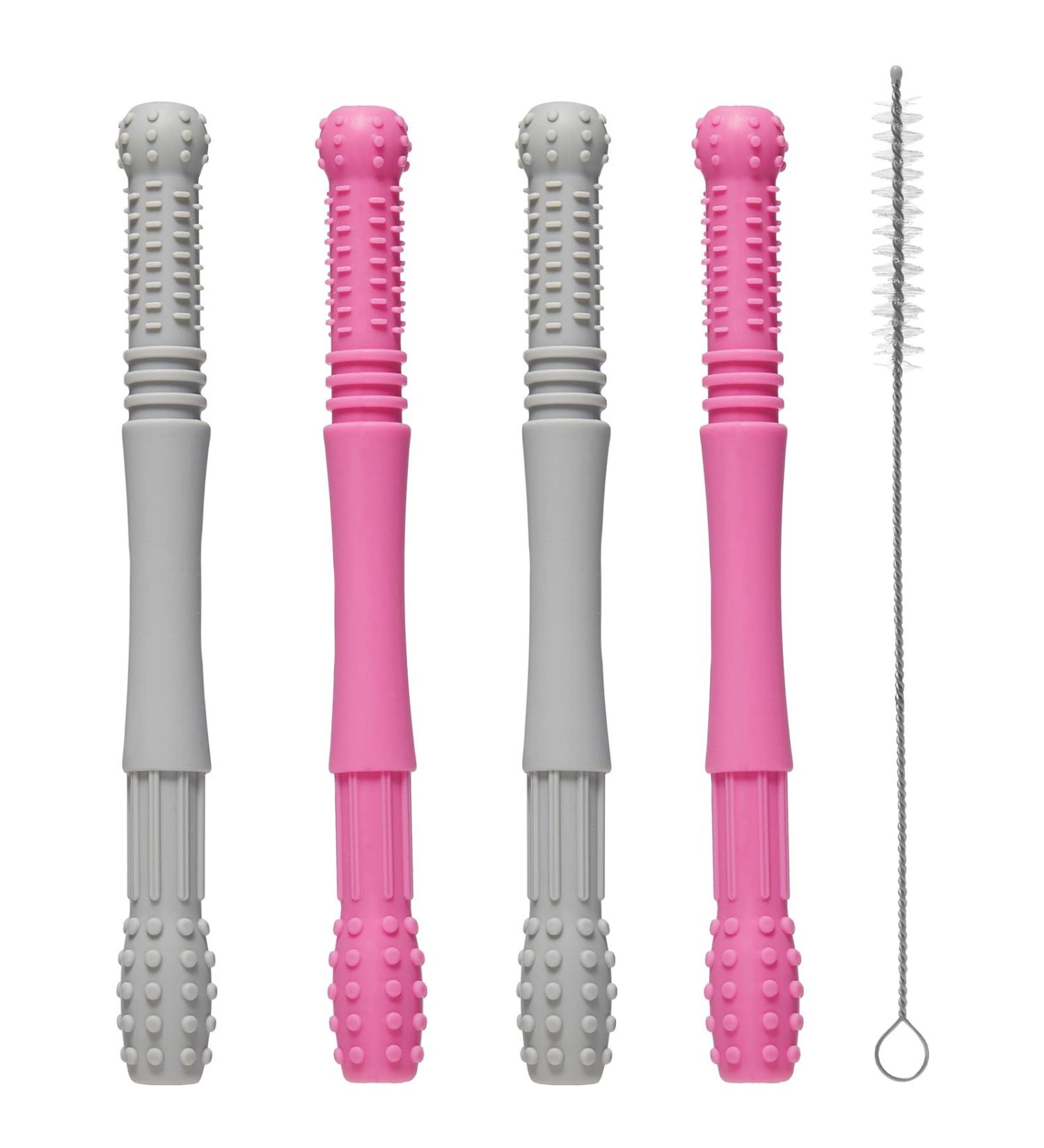 Soothing Silicone Baby Teething Tubes for Babies 0-12 Months - Safe, Non-Toxic and BPA-Free Teething Toys for Girls - Dishwasher Safe - Buy Online on SooperMarket.com