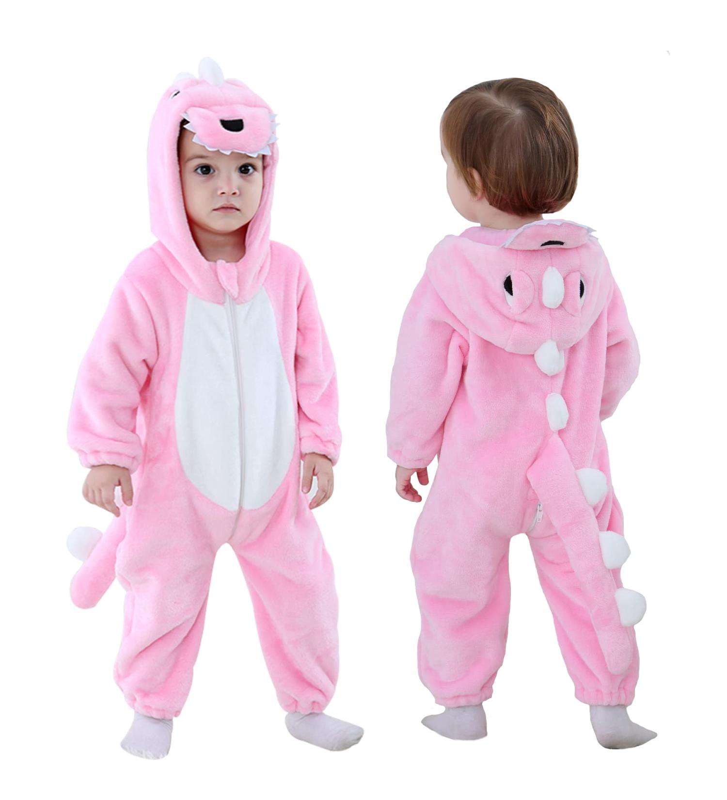 Doladola Unisex Baby Toddler Romper Hooded Sleepsuit | Pink Dinosaur | 3.5-4.5 Years - Buy Online on SooperMarket.com