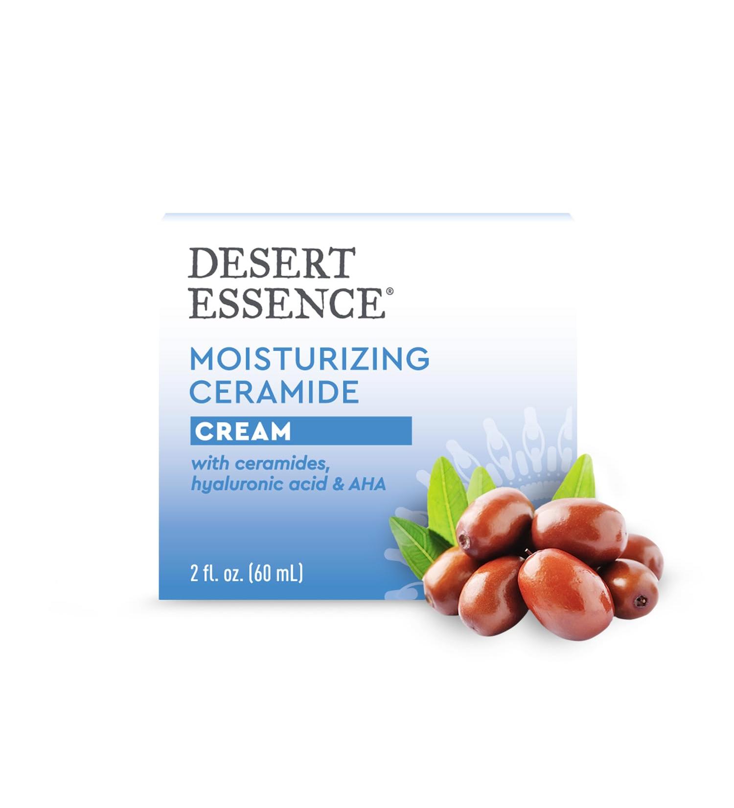 Desert Essence Moisturizing Ceramide Facial Cream - Vegan Gluten-Free Cruelty-Free - Nourish & Rejuvenate Sensitive Skin - Buy Online on SooperMarket.com