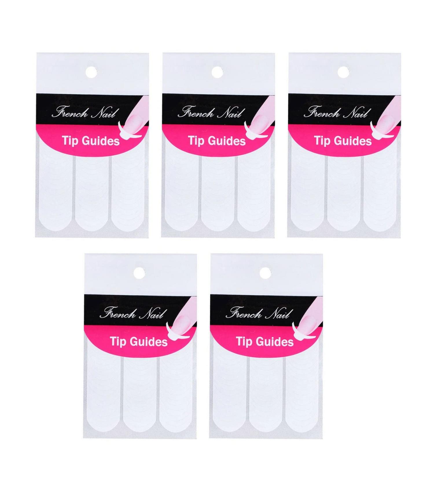 240Pcs French Manicure Nail Art Stickers - Self-Adhesive Tips for Manicure Decoration, DIY Nail Art Tools with Moon Shape Design - White - Buy Online on SooperMarket.com