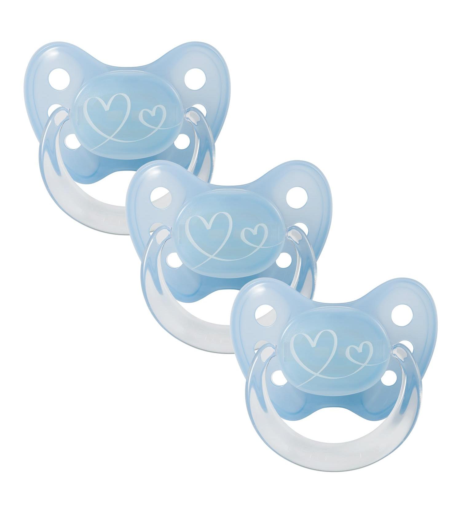 DentiStar Latex Schnuller Set - Size 2 (6-14 Months) | Dental-Friendly BPA-Free Pacifier | Heart Design Blue | Made in Germany | International Shipping - Buy Online on SooperMarket.com