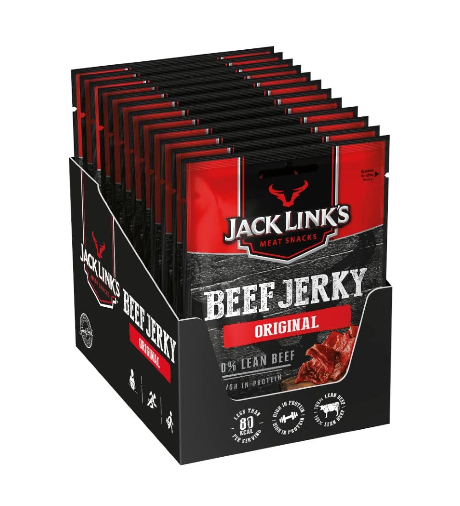 Buy Jack Link's Beef Jerky Original 12 Pack - High Protein Dried Meat Snack - International Shipping Available - Buy Online on SooperMarket.com