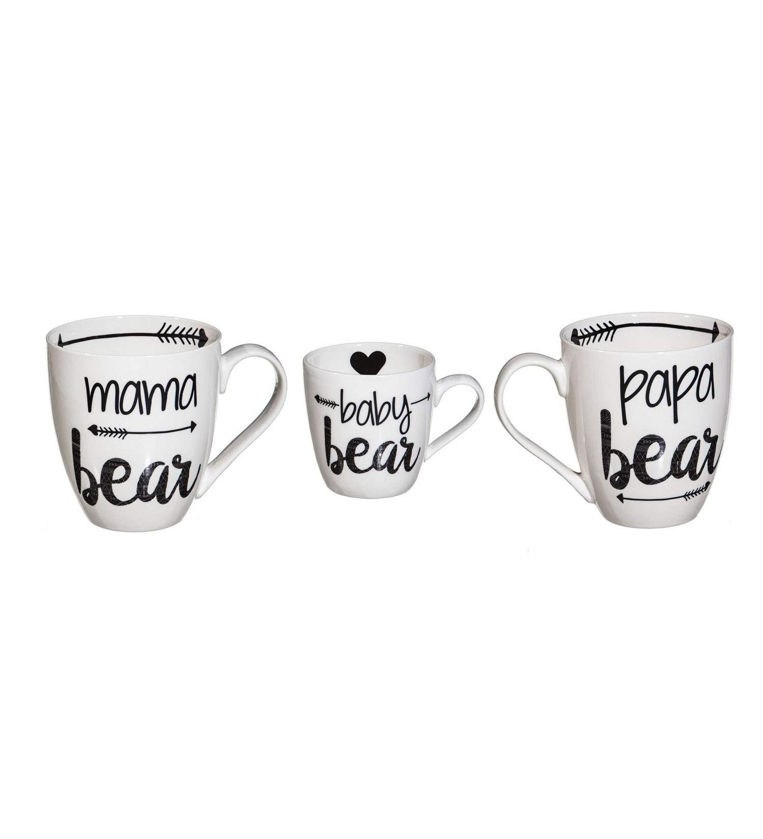 Cypress Home Bear Family Ceramic Cup O' Java Gift Set - Ideal for Indoor/Outdoor Use in Kitchens, Parties, and Homes - 6x4x4 Inches - Buy Online on SooperMarket.com