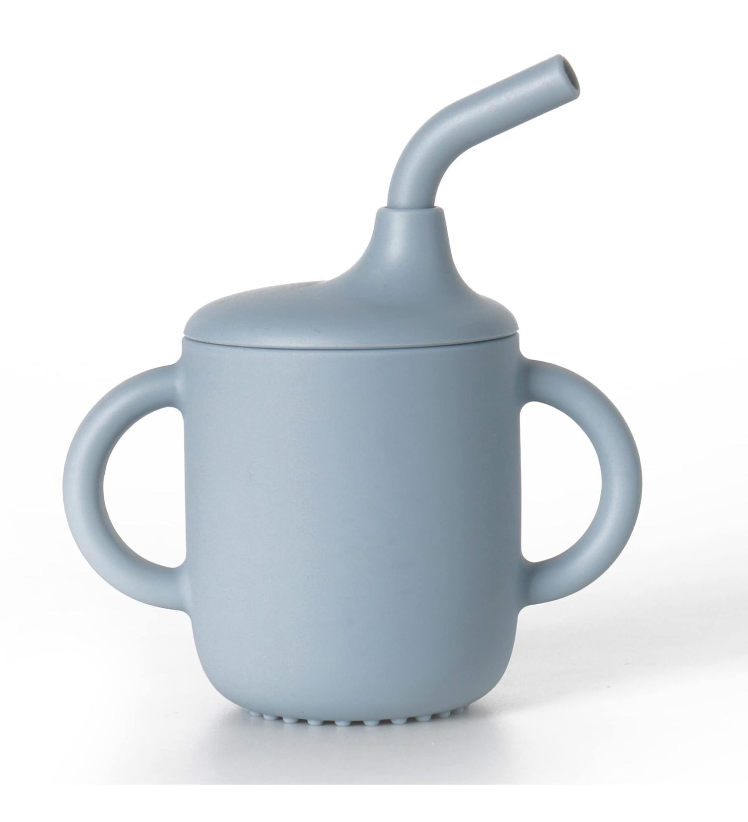 Silicone Sippy Cup with Straw for Baby 6 Months to 3 Years - No Spill Toddler Training Cup - 6oz (Blue) - Buy Online on SooperMarket.com