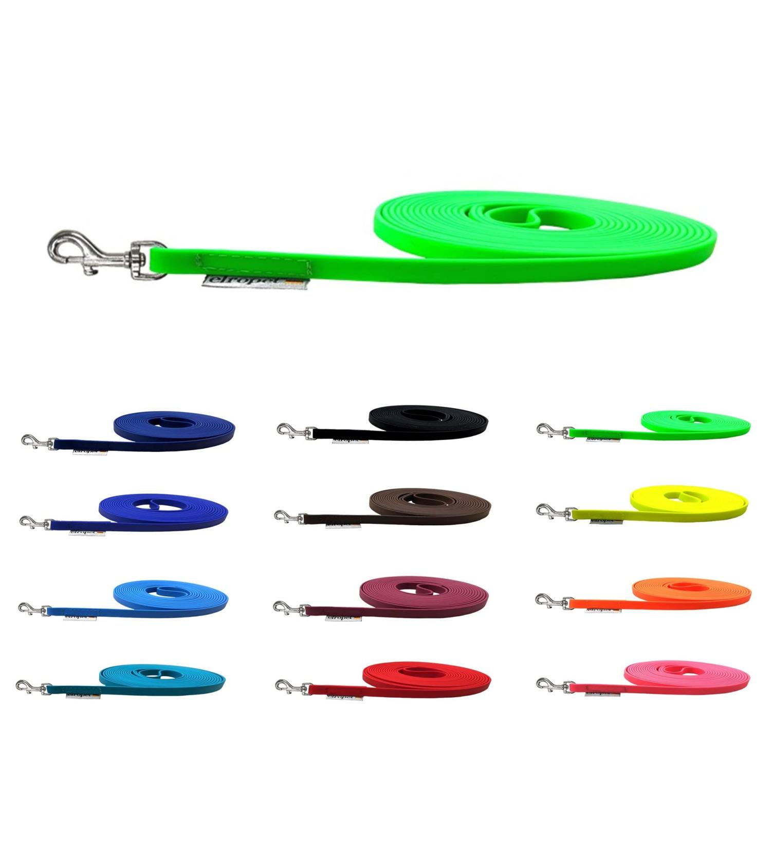 Towline Biothane Dog Leash for Small Dogs - 9mm 3m/10m/15m Options Neon Green with Hand Loop - Buy Online on SooperMarket.com