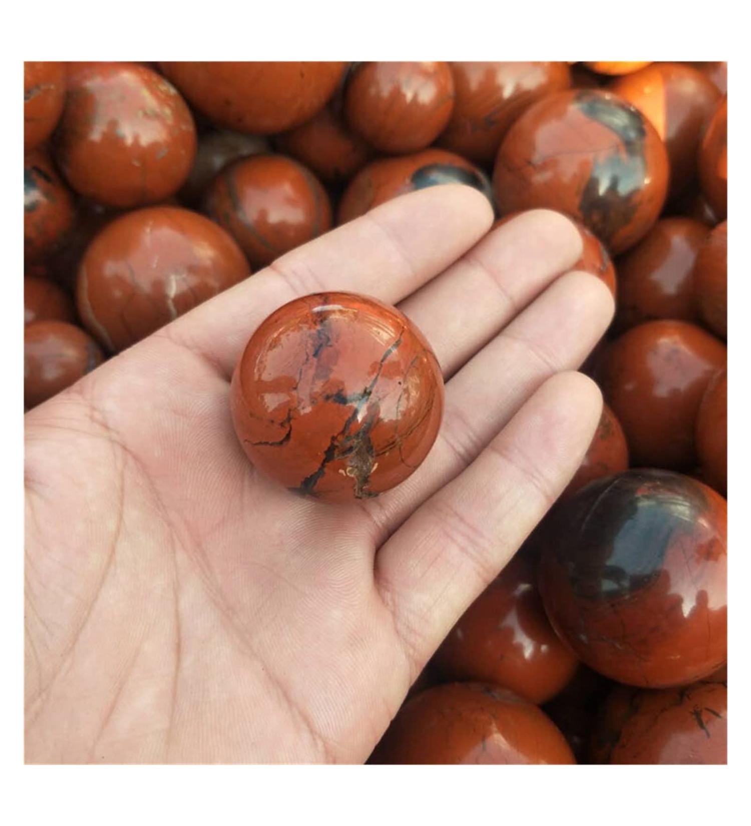 Natural Crystal Rough Ornament 1pc Natural Crystal Spheres Stone Decorations Arts Crafts Red Jasper Ball for Fengshuifor Fengshui Decoration Gift Decoration 1pc 40-50mm