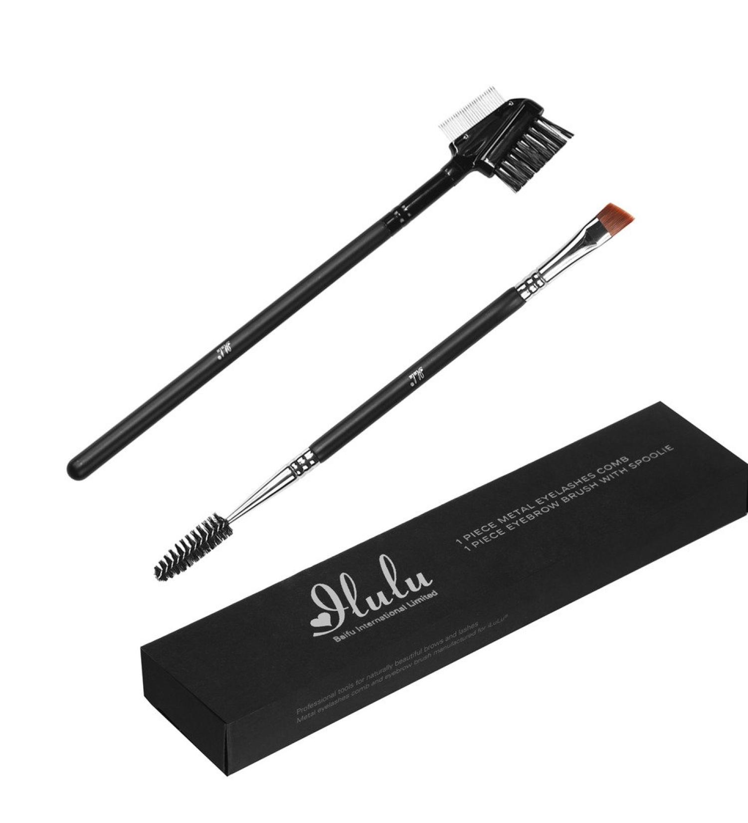 Metal Eyelash Comb & Eyebrow Brush Set - Professional Makeup Tools for Perfect Lash & Brow Definition | International Shipping - Buy Online on SooperMarket.com