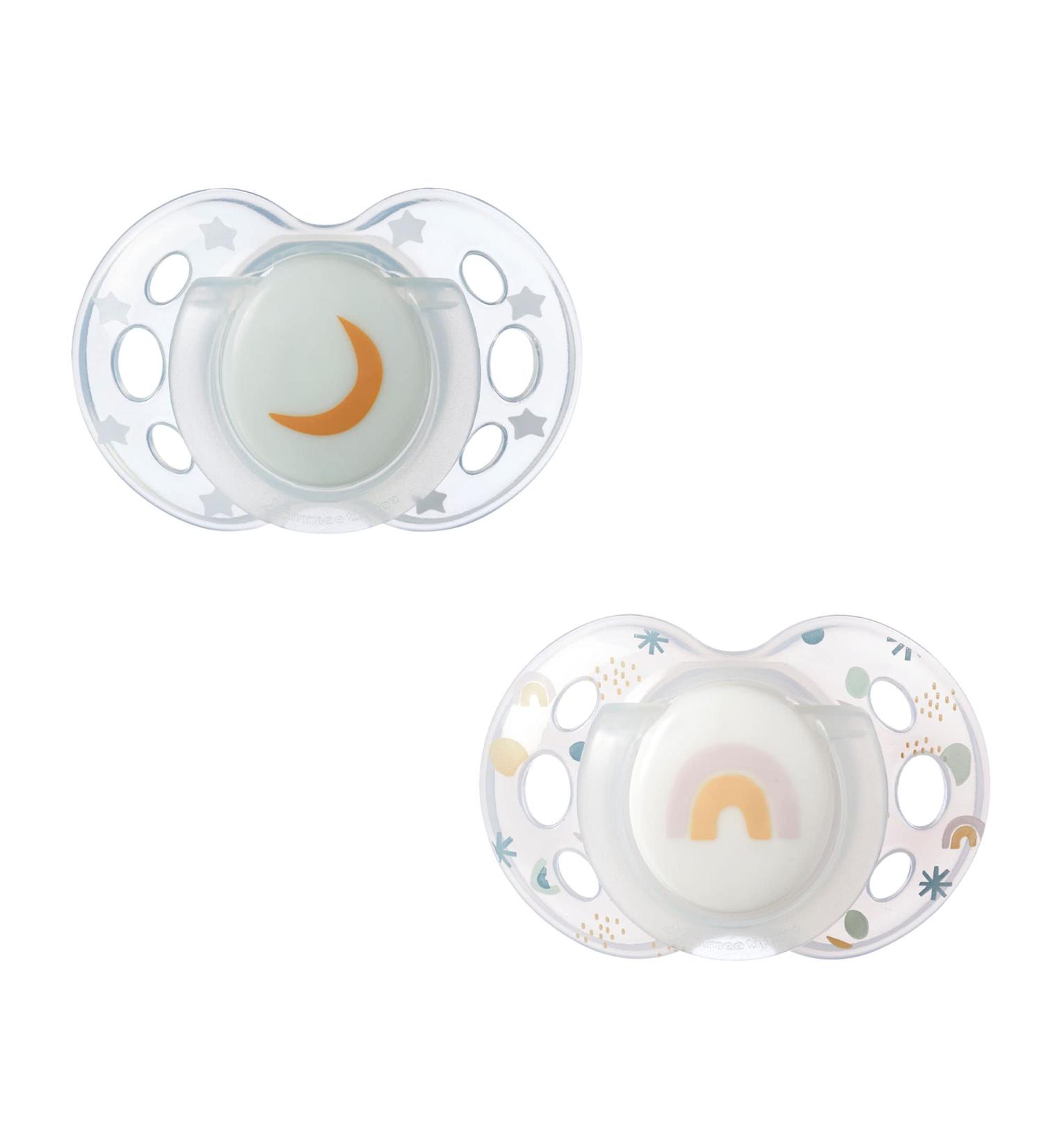 Tommee Tippee Night Time Glow in the Dark Pacifiers 18-36m - BPA-Free, Symmetrical Design, Includes Sterilizer Box - 2 Count - Buy Online on SooperMarket.com