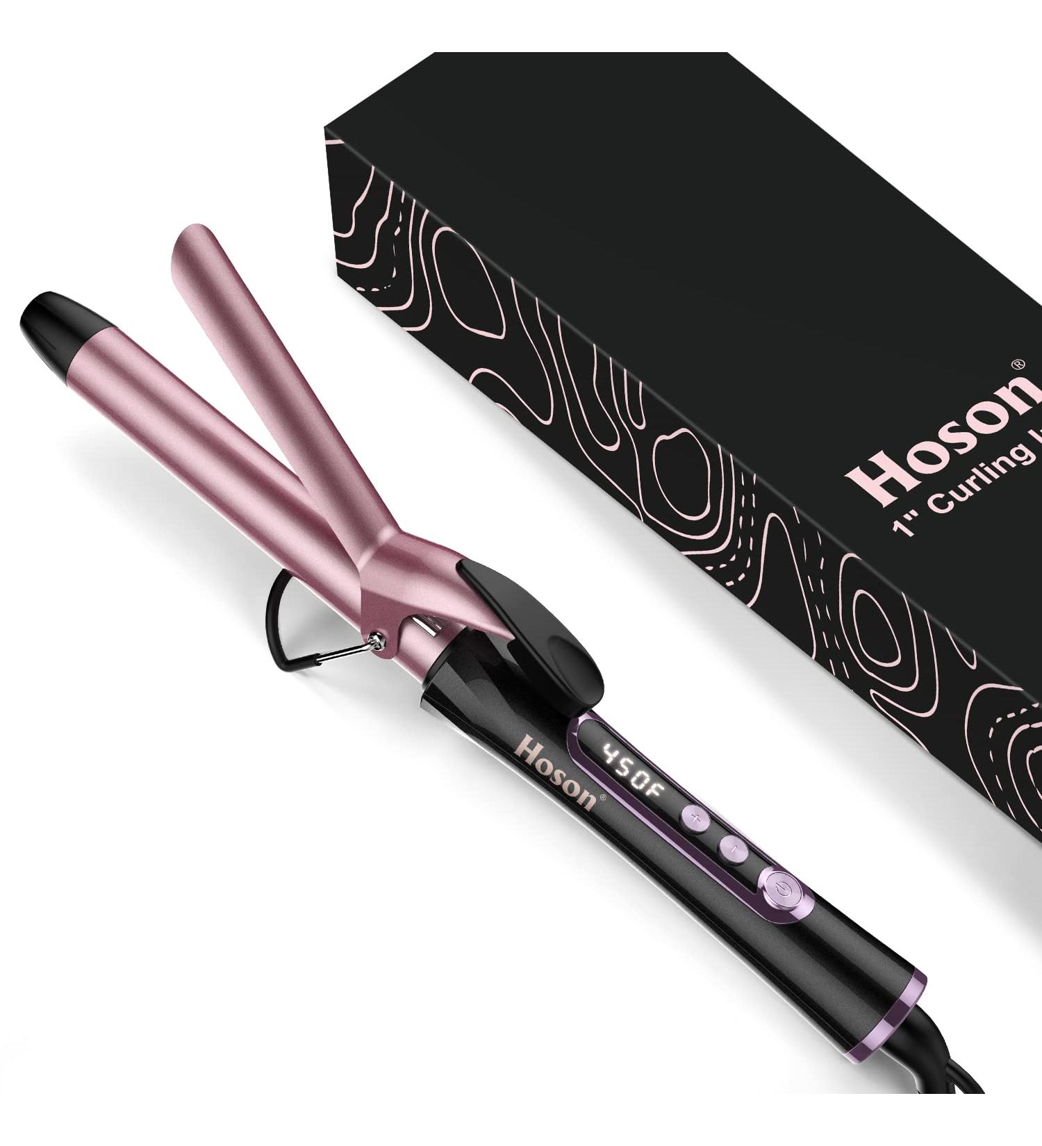1 Inch Dual Voltage Curling Iron - 450 F Heat Professional Ceramic Tourmaline Wand (Rose Gold) - Buy Online on SooperMarket.com