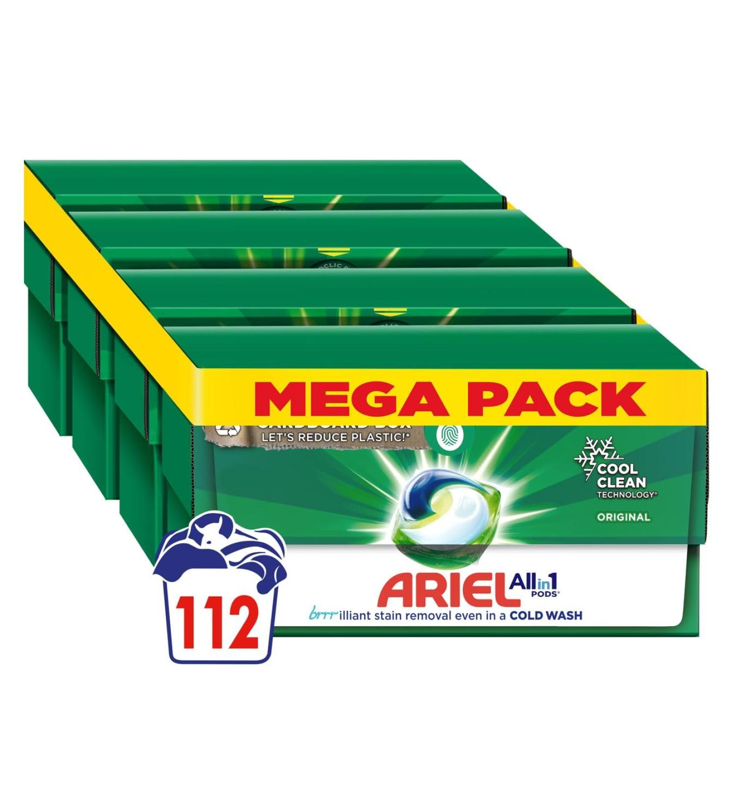 Ariel All-in-1 PODS Laundry Detergent 112 Washes - Original Stain Removal & Freshness - Cold Wash Compatible - Buy Online on SooperMarket.com