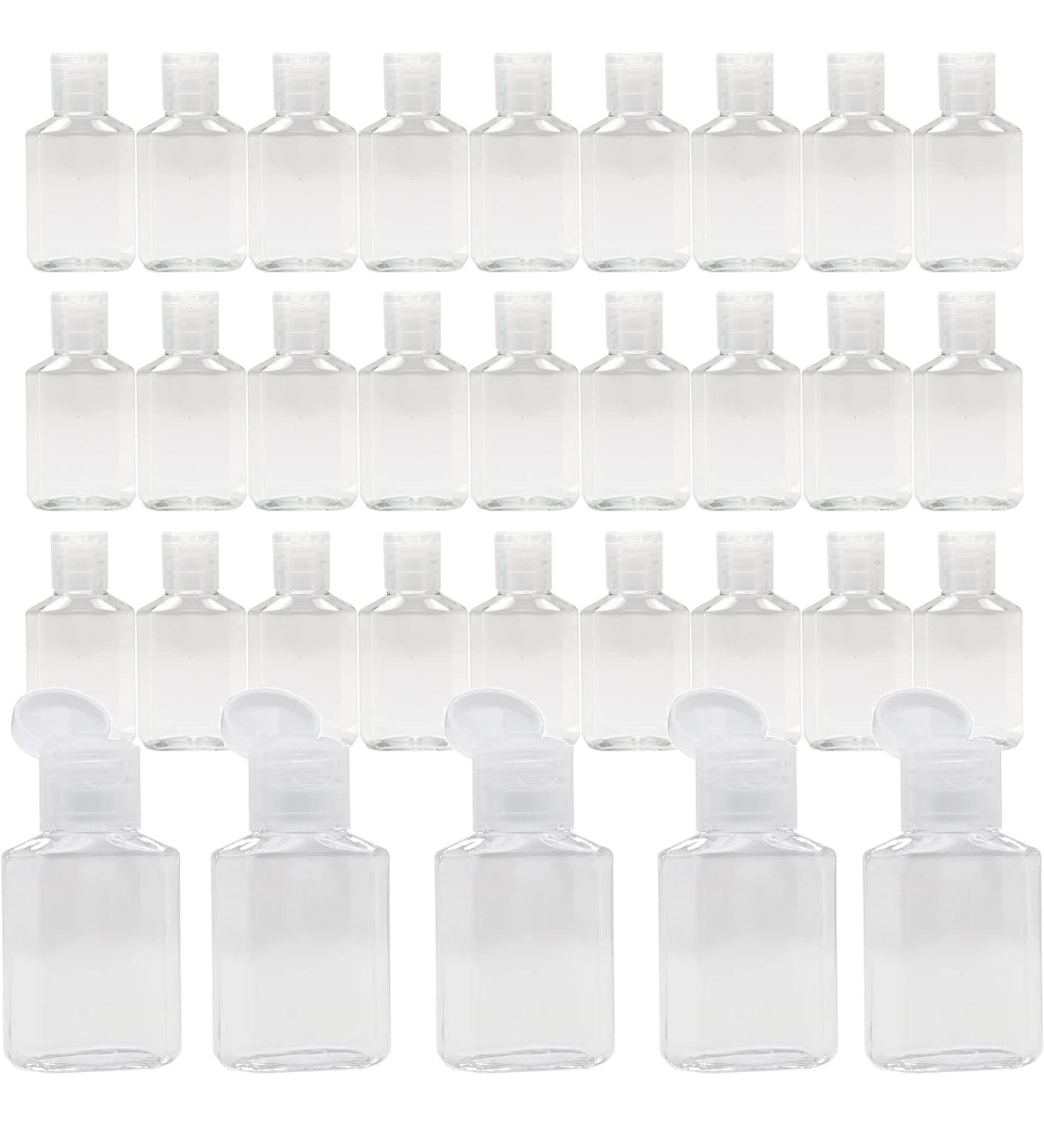 Vinsencoo 50 Pcs 1oz Mini Plastic Empty Bottles with Flip Cap - Portable Travel Size for Hand Sanitizer, Shampoo, Conditioner - Reusable - Baby Shower, Wedding Party Favors - Buy Online on SooperMarket.com