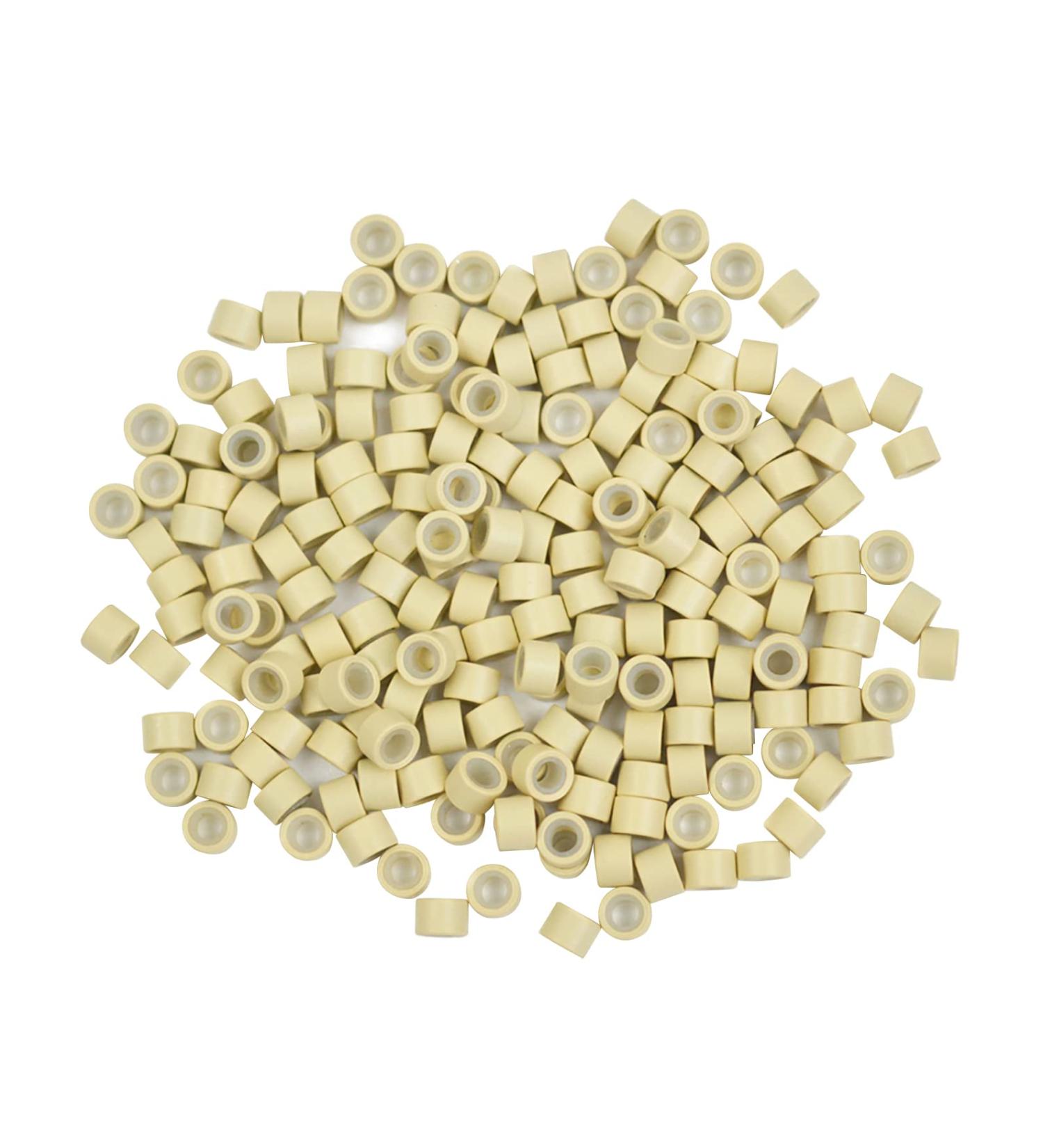200 Pcs 4.0mm Silicone Lined Micro Rings Blonde for Hair Extensions - Buy Online on SooperMarket.com