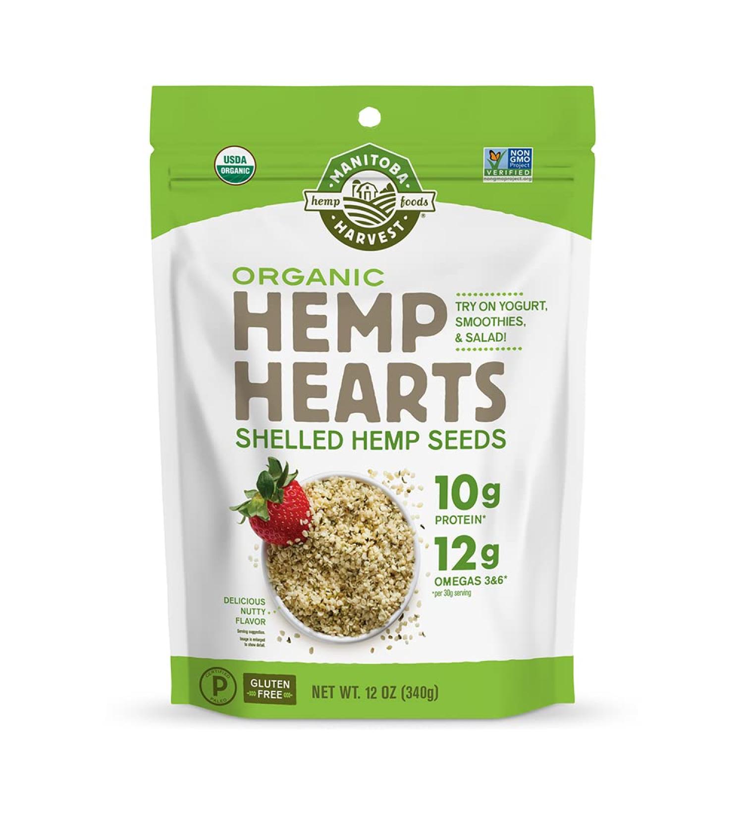 Manitoba Harvest Organic Hemp Hearts Shelled Seeds - 12 Oz | Vegan Superfood - Buy Online on SooperMarket.com