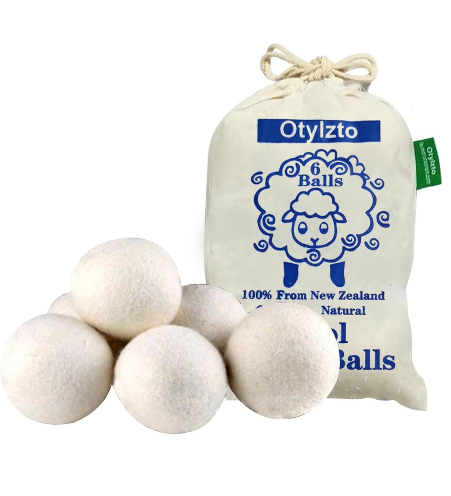 Eco-Friendly Wool Dryer Balls 6-Pack | Natural Fabric Softener & Wrinkle Reducer for Faster Drying - Buy Online on SooperMarket.com