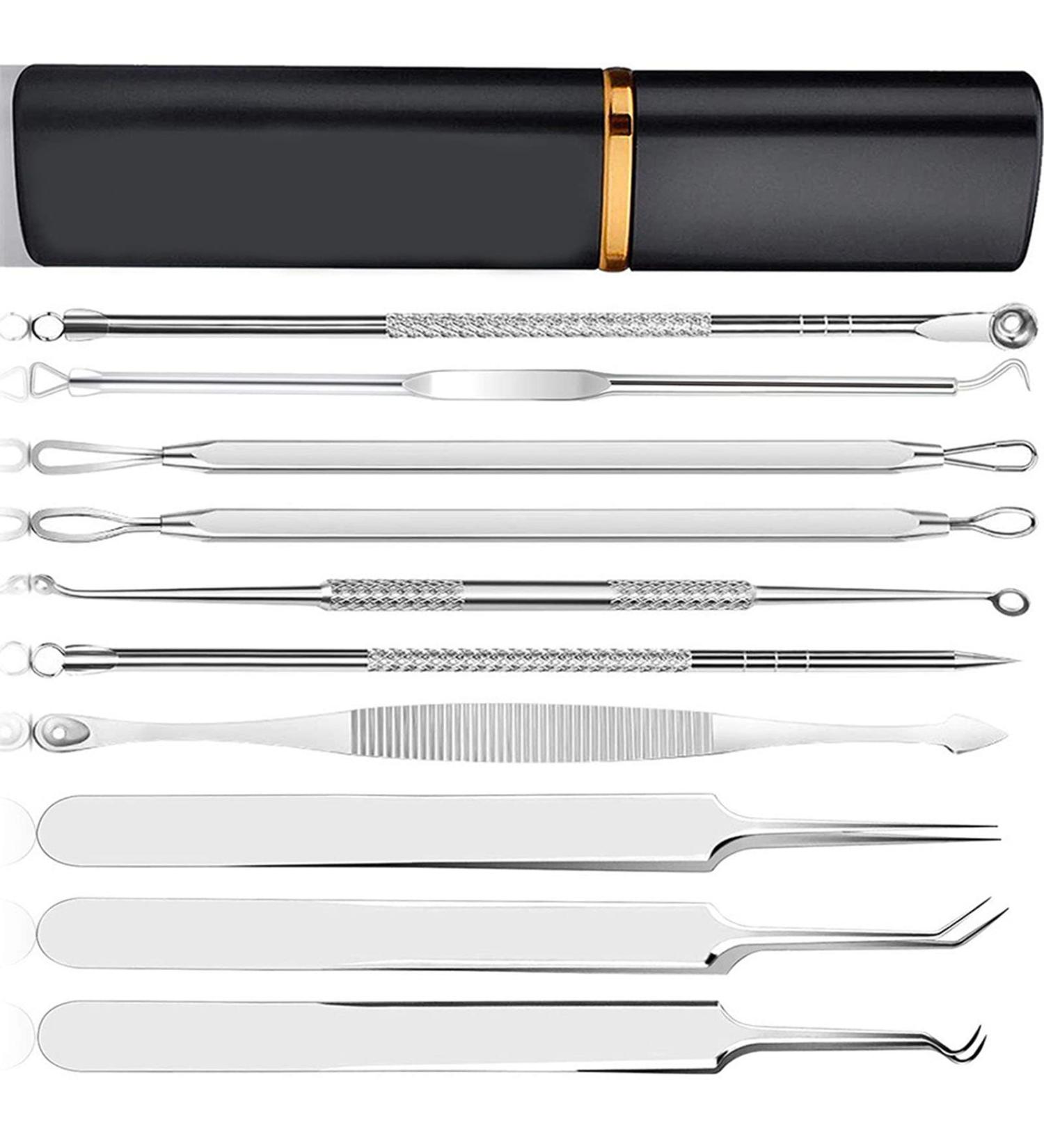 Verdant Touch Portable Blackhead Needle Set Blackhead Needle Set Stainless Steel Aluminum Box Portable Blackhead Extractor Tool Kit for Men Women - Buy Online on SooperMarket.com