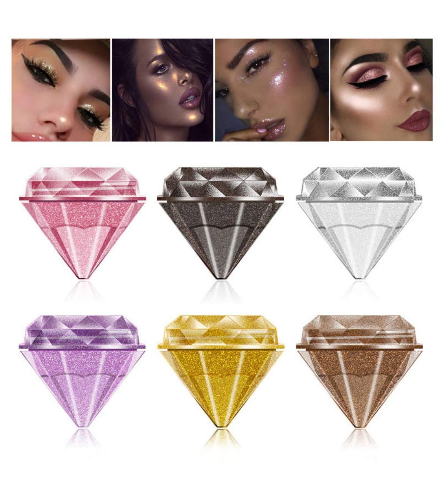 Reddhoon 6 Colors Diamond Liquid Glitter Eyeshadow Jelly Gel Shiny Eyeshadow Cream Waterproof Long Lasting Sparkling Glitter Liquid Eyeshadow Metallic Pigment - Buy Online on SooperMarket.com