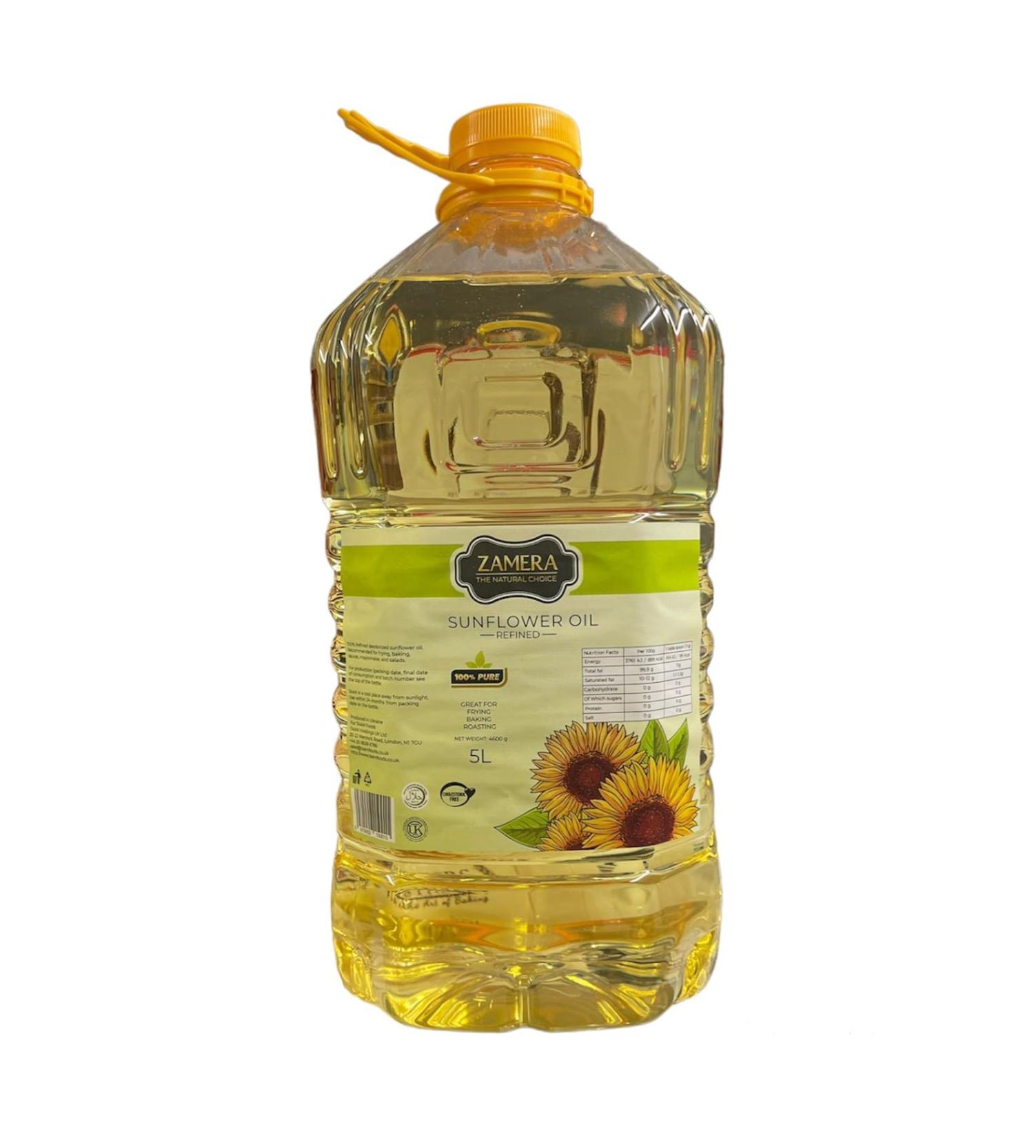 Zamera Refind Sunflower Oil 5 Litre - Buy Online on SooperMarket.com