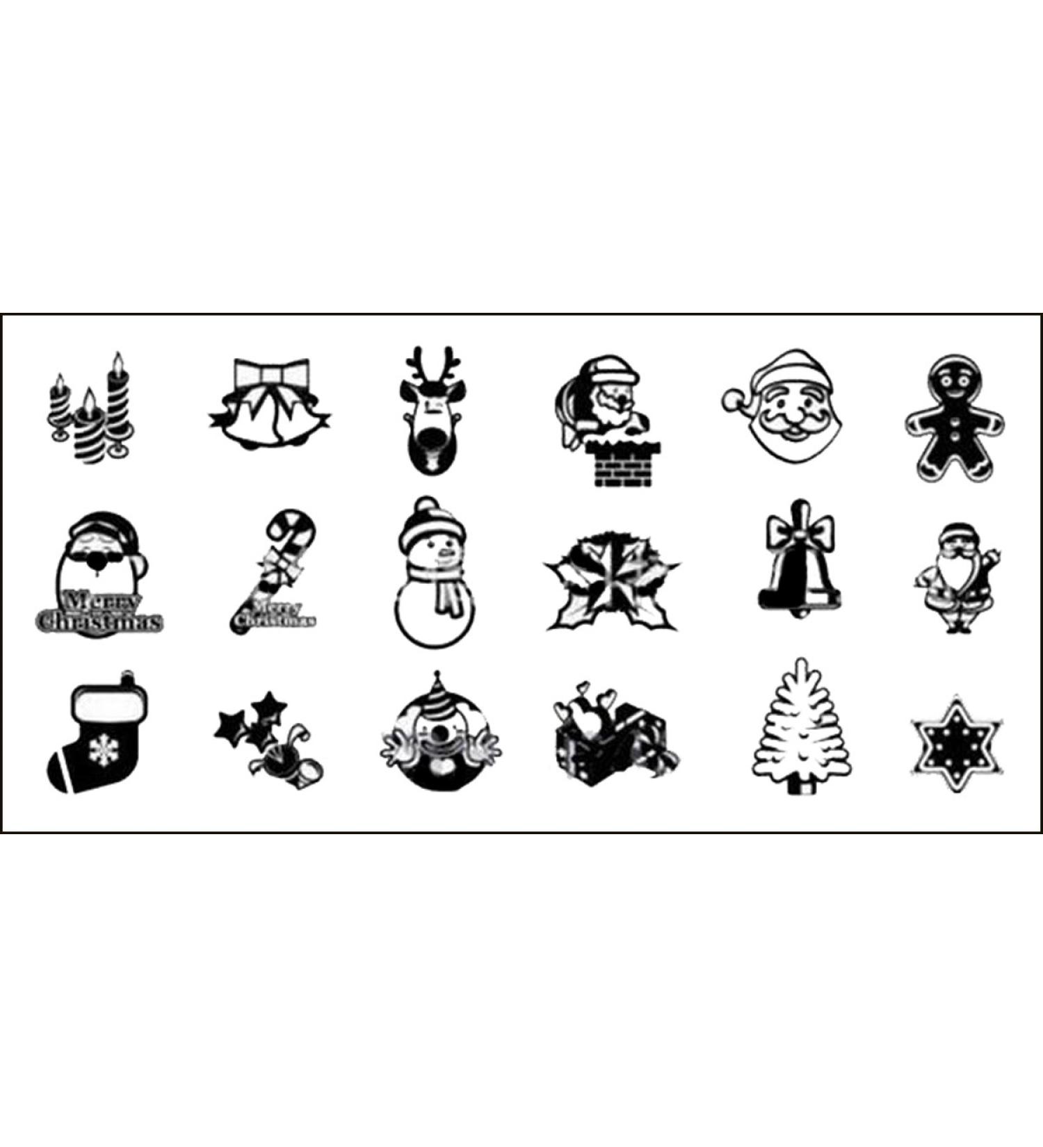 Stamping stencil plate Christmas X-mas frost flower Santa Claus XLR15 nail art nail design