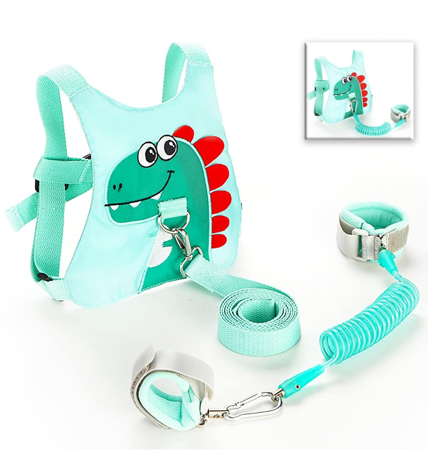 Green Toddler Leash & Anti-Lost Wrist Link for Baby Walking Safety | Boys/Girls Travel Harness - Buy Online on SooperMarket.com