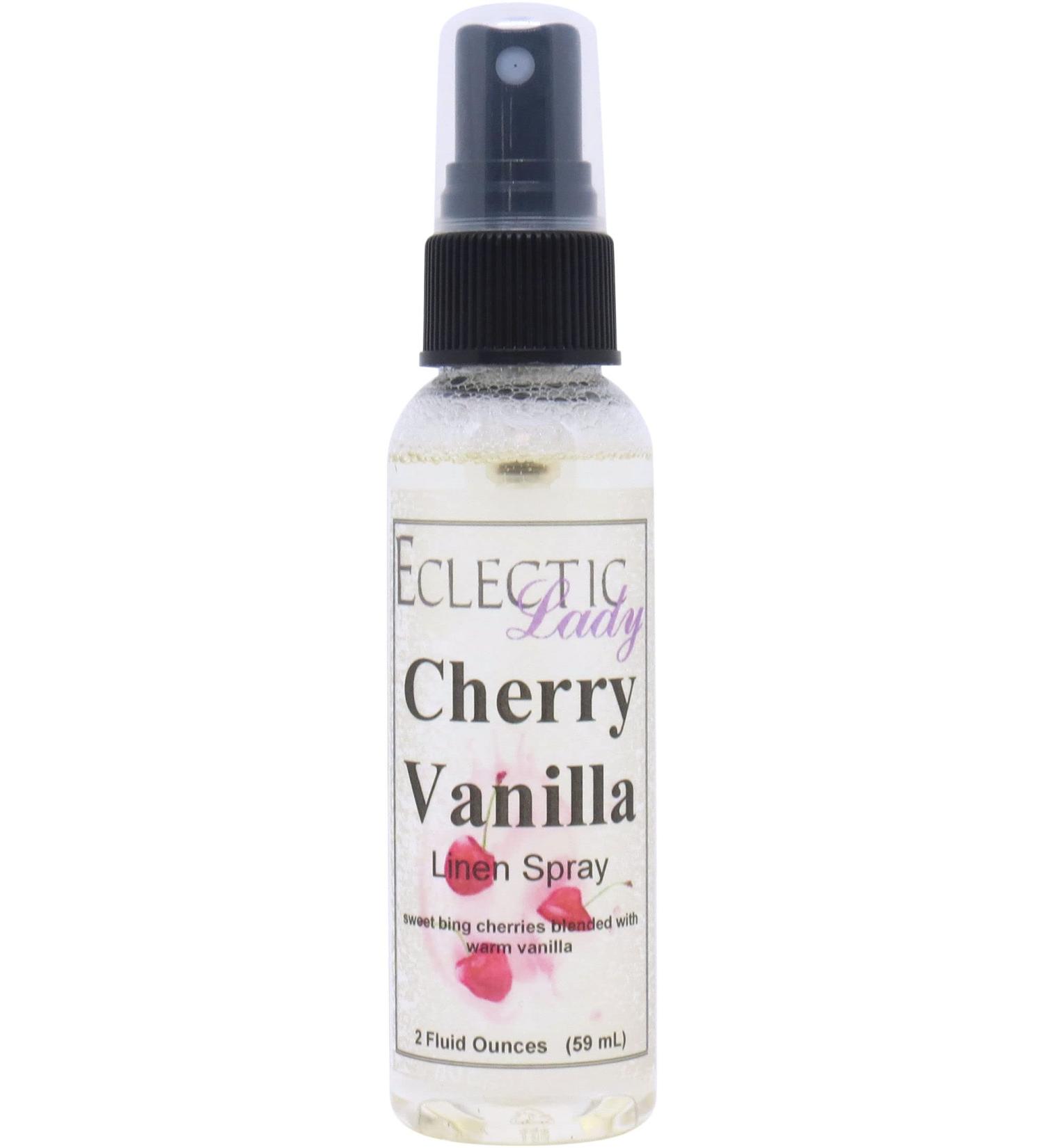 Cherry Vanilla Linen Spray 2 ounces - Eclectic Lady Sheet and Linen Spray - No Artificial Colors Parabens or Preservatives - Long-Lasting Scent for Bed Fabric & Pillow 2 Fluid Ounces - Buy Online on SooperMarket.com