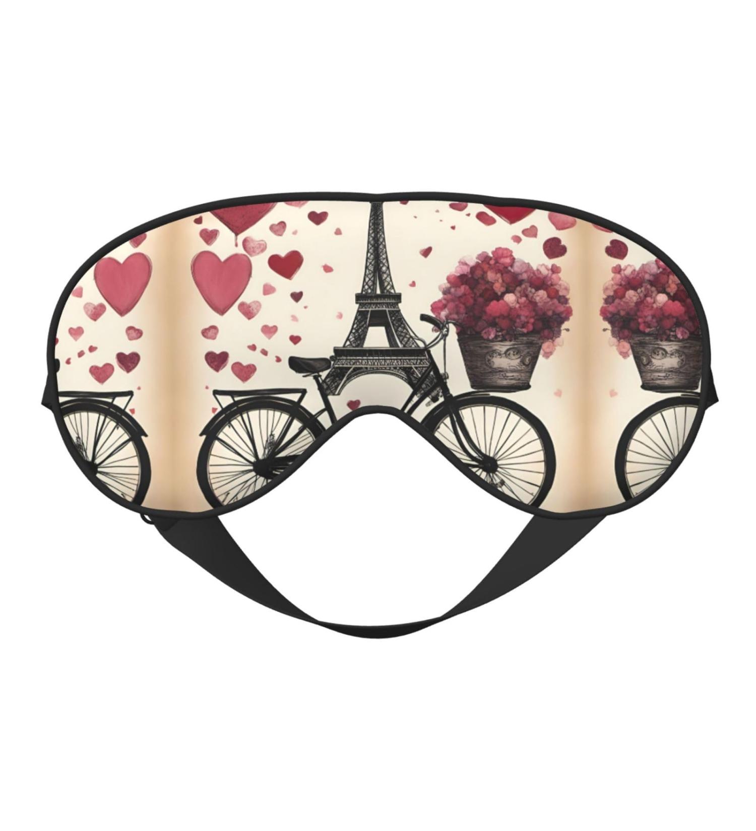 Love Paris Tower Coffee Wine Perfume Bicycle Heart Soft Sleep Eye Mask Female Breathable Eye Patch Perfect for Travel and Relaxation - Buy Online on SooperMarket.com
