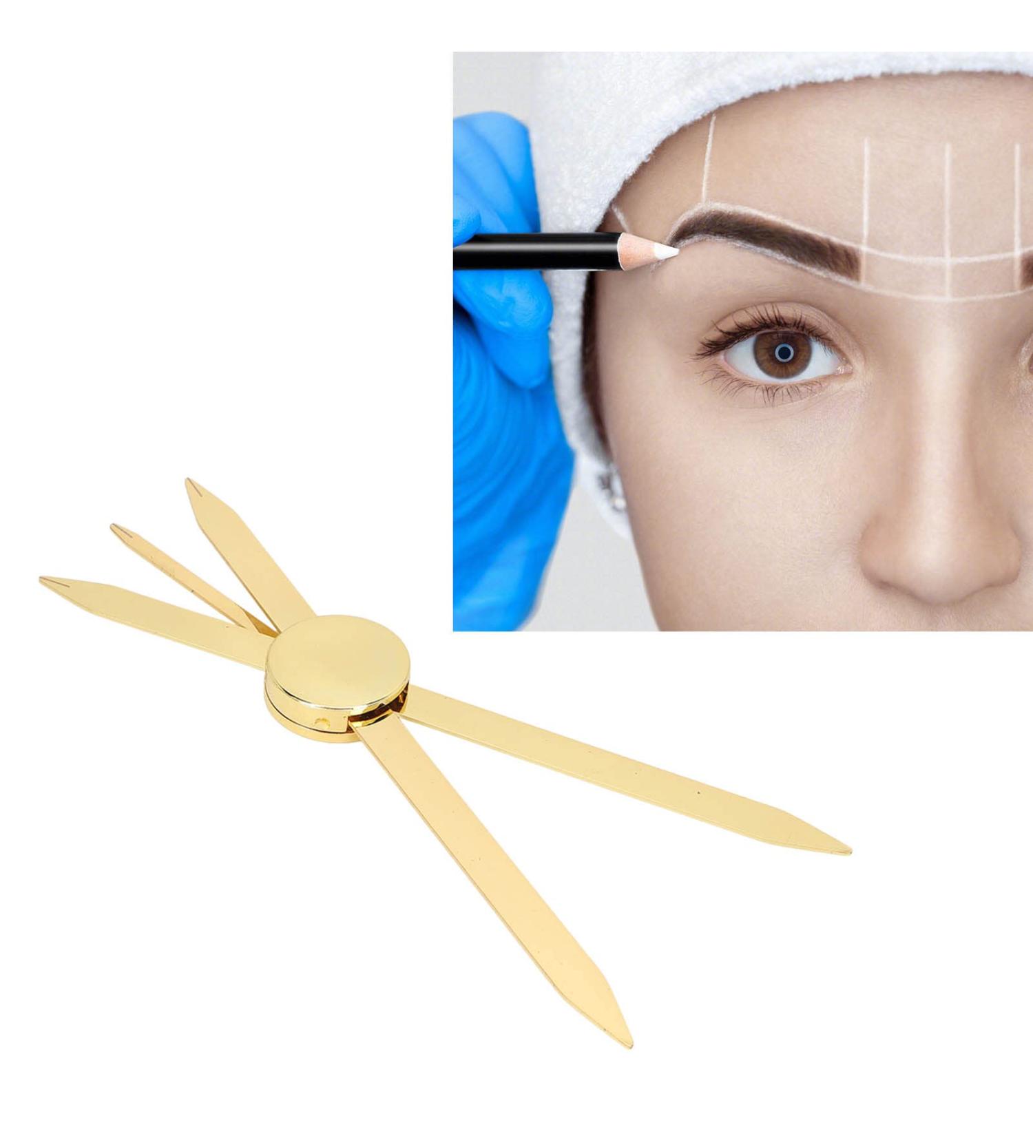 Compass Eyebrow Ruler Adjustable Compass Brow Mapping Ruler Stainless Steel Brow Measuring Tool with Accurate Positioning for Eyebrows - Buy Online on SooperMarket.com