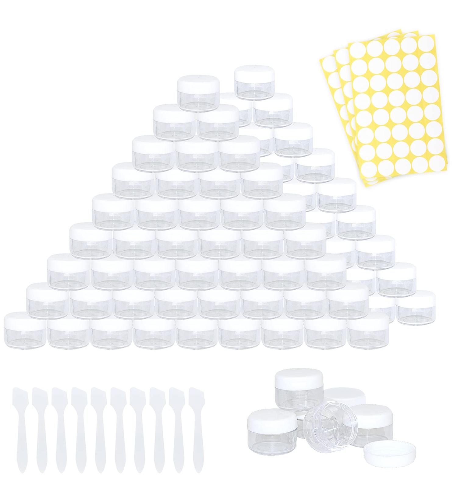 100 Pieces 5ml Mini Clear Cosmetic Bottles - Empty Trial Containers for Lip Balm & Lotion - Transparent Cremeglas with Screw Cap - Ideal for eCommerce - Buy Online on SooperMarket.com