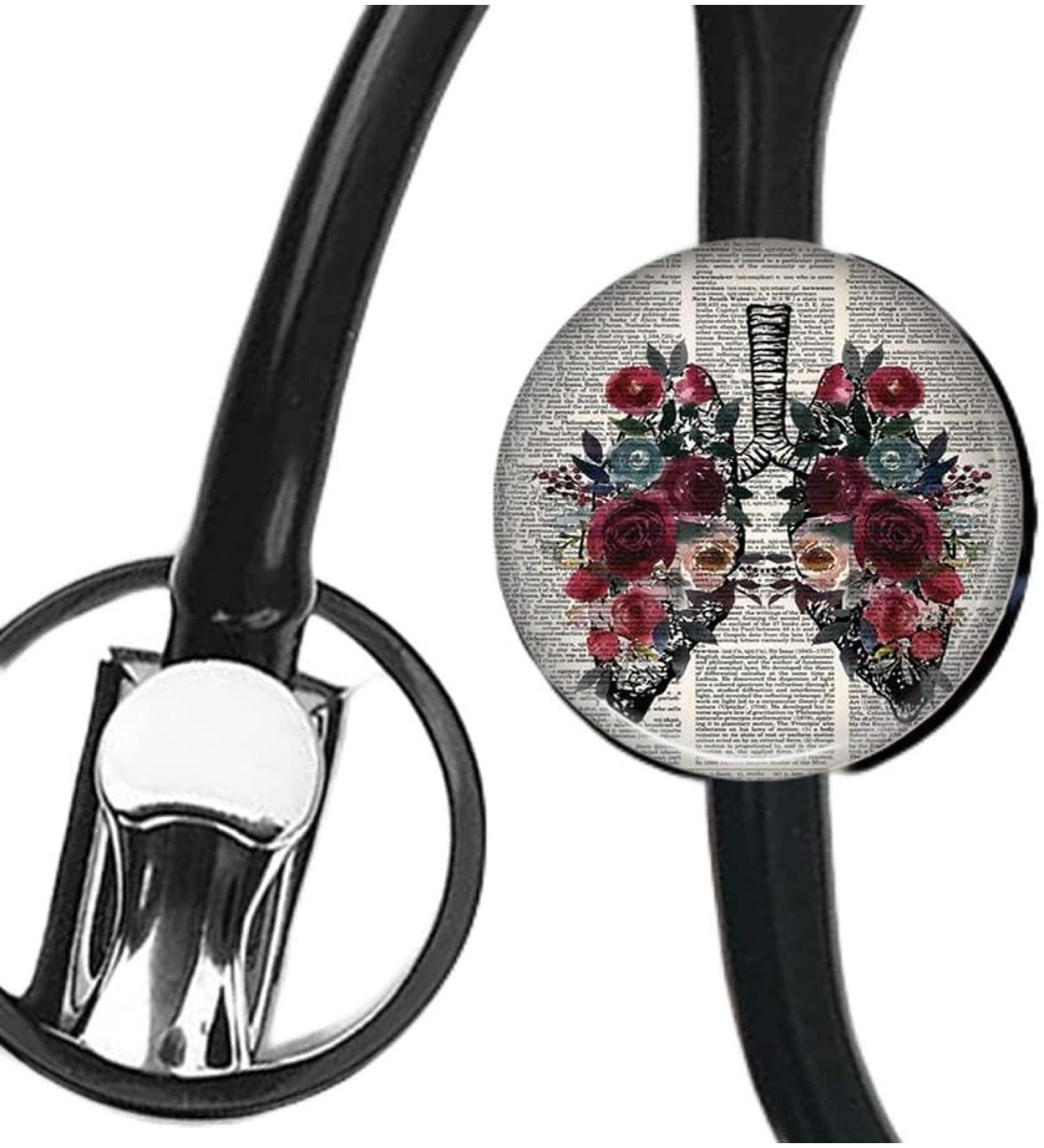 Lung in newspaper Stethoscope Tag Steth ID Tag Nurse Badge StethoscopeTag