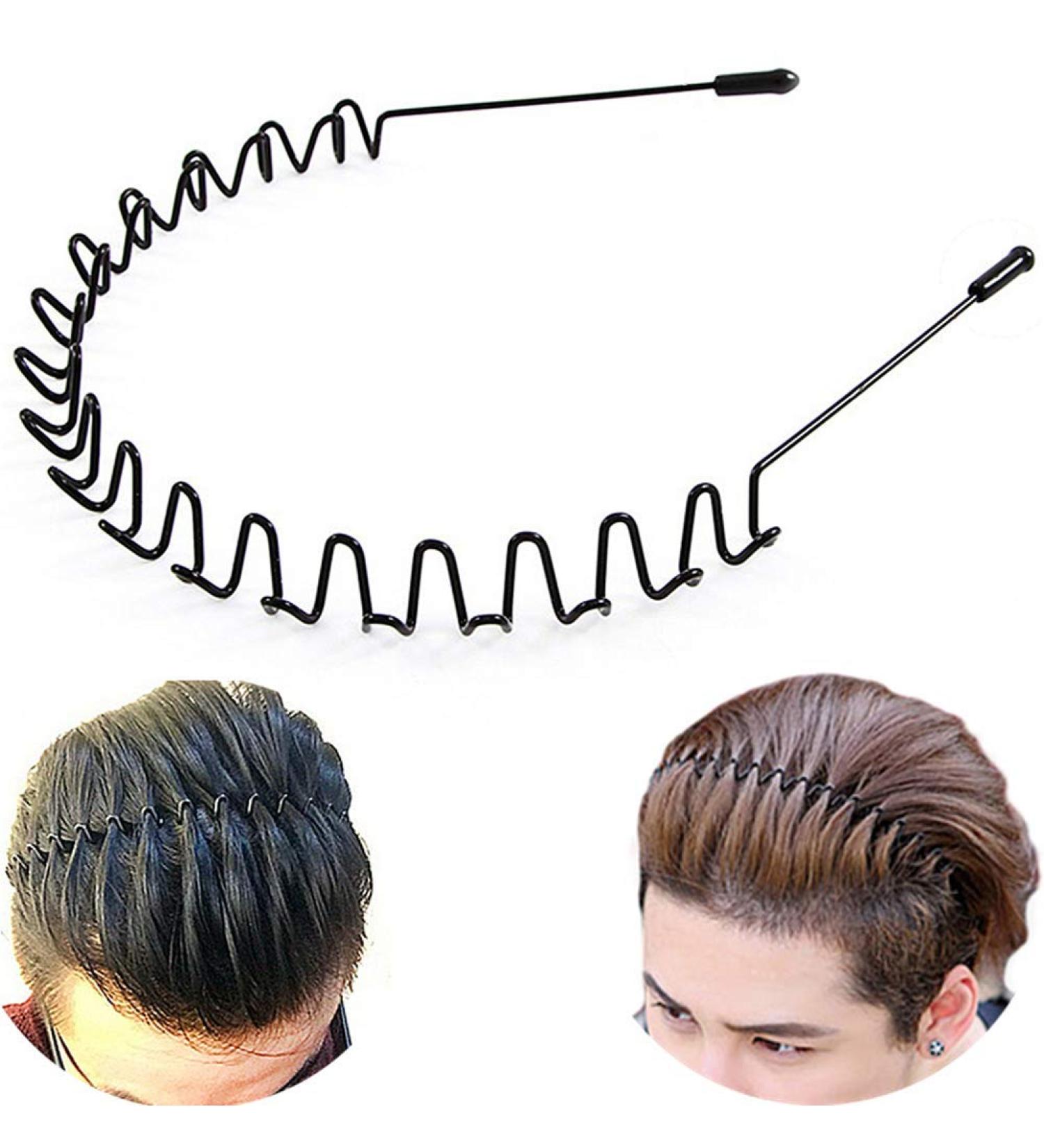 Premium Unisex Hair Bands for Men & Women | Slip-Resistant Elastic Hoops | Corrugated Black Sports Accessories - Buy Online on SooperMarket.com