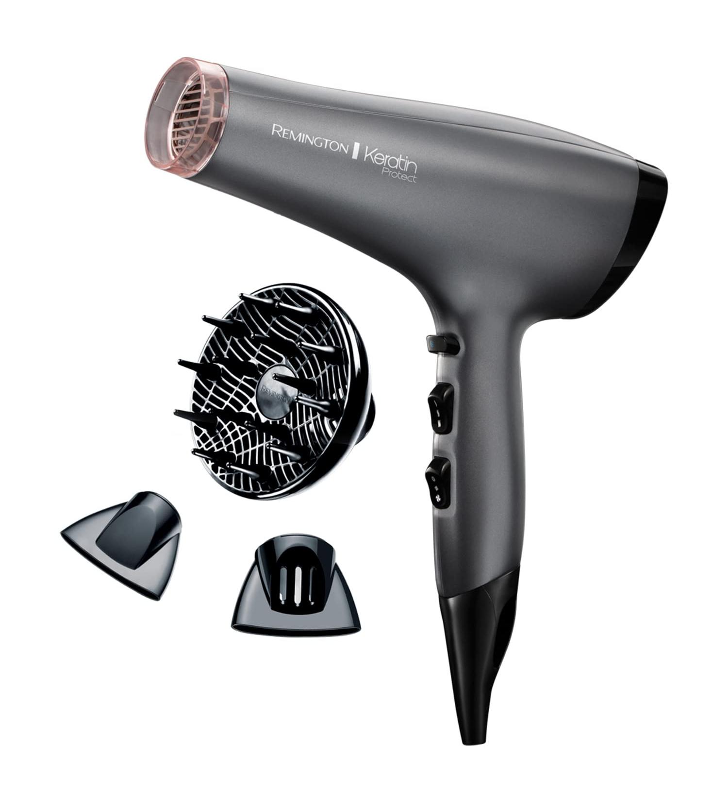 Remington Keratin Protect Ionic Hair Dryer with Keratin & Almond Oil - 2 Concentrators + Diffuser | 2200W AC8008 - Buy Online on SooperMarket.com