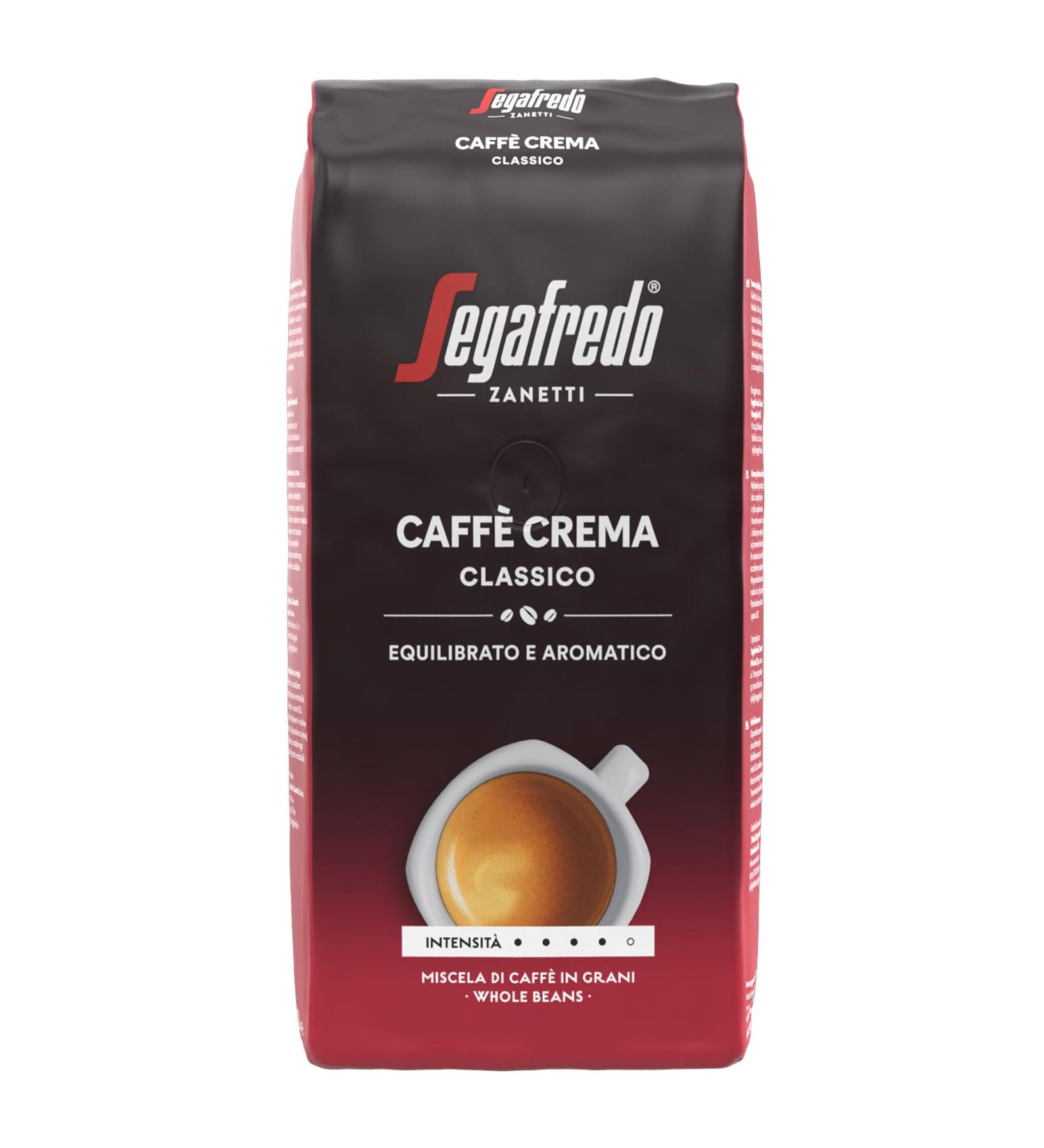 Segafredo Zanetti Caff Crema Classico - Whole Bean Coffee (1kg) | Dark to Medium Roast Balanced Aroma Ideal for Caff Crema - International Shipping Available - Buy Online on SooperMarket.com