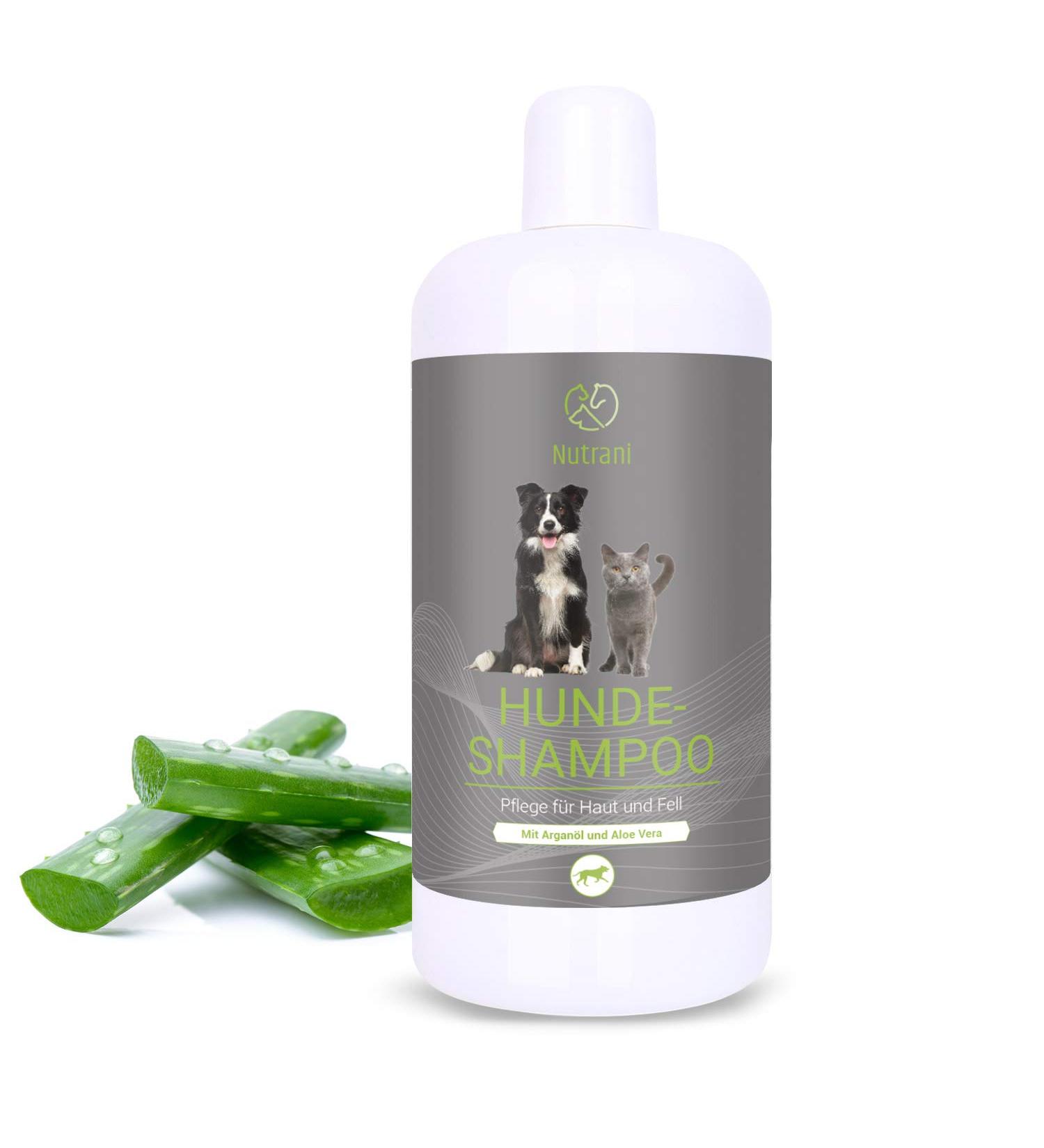 Nutrani Dog Shampoo with Argan Oil & Aloe Vera - Nourishing pH-Neutral Formula for Sensitive Skin & Shiny Fur - 500ml - Buy Online on SooperMarket.com