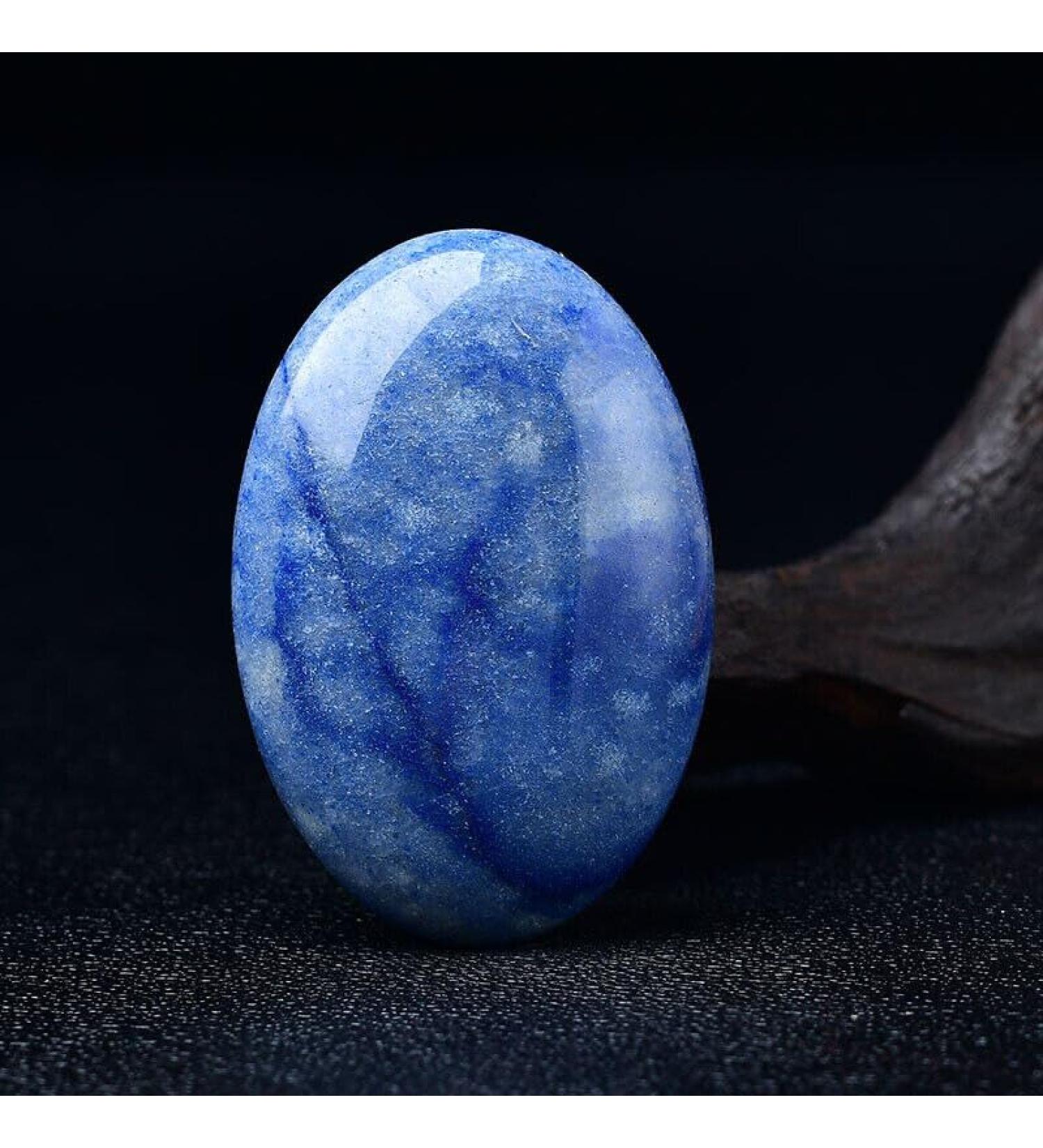 ICE Blue Palm Stone Quartz Natural Gemstone Crystal Decoration Crystal Stone US Stock - Buy Online on SooperMarket.com